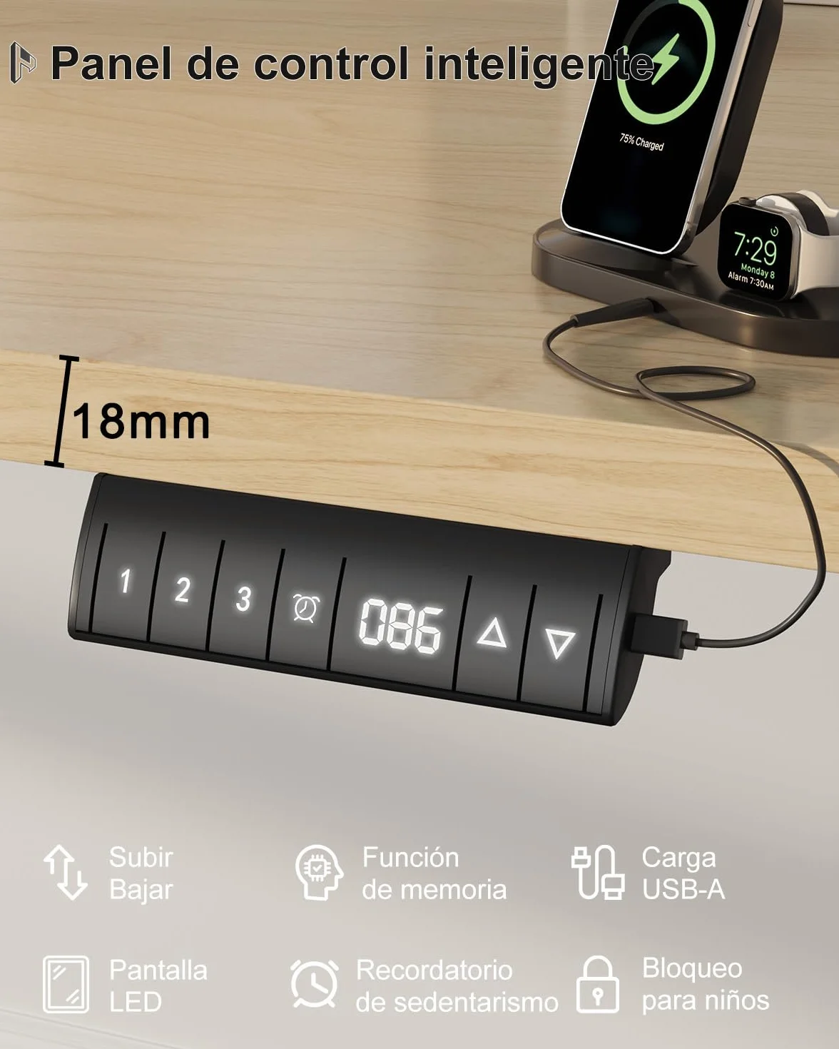 Homall Escritorio de Altura Regulable de 160 x 80 cm con Puerto de Carga USB-A, Escritorio eléctrico con Bandeja de gestión de Cables, Escritorio de pie con 3 Funciones de Memoria, Escritorio para