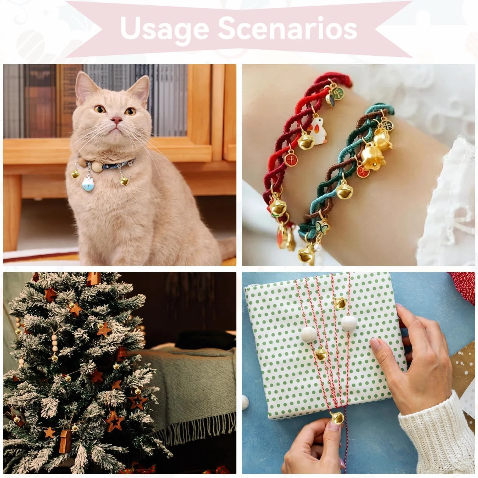 Cascabeles Pequeños 6mm Dorados 300 Piezas para Manualidades Navidad