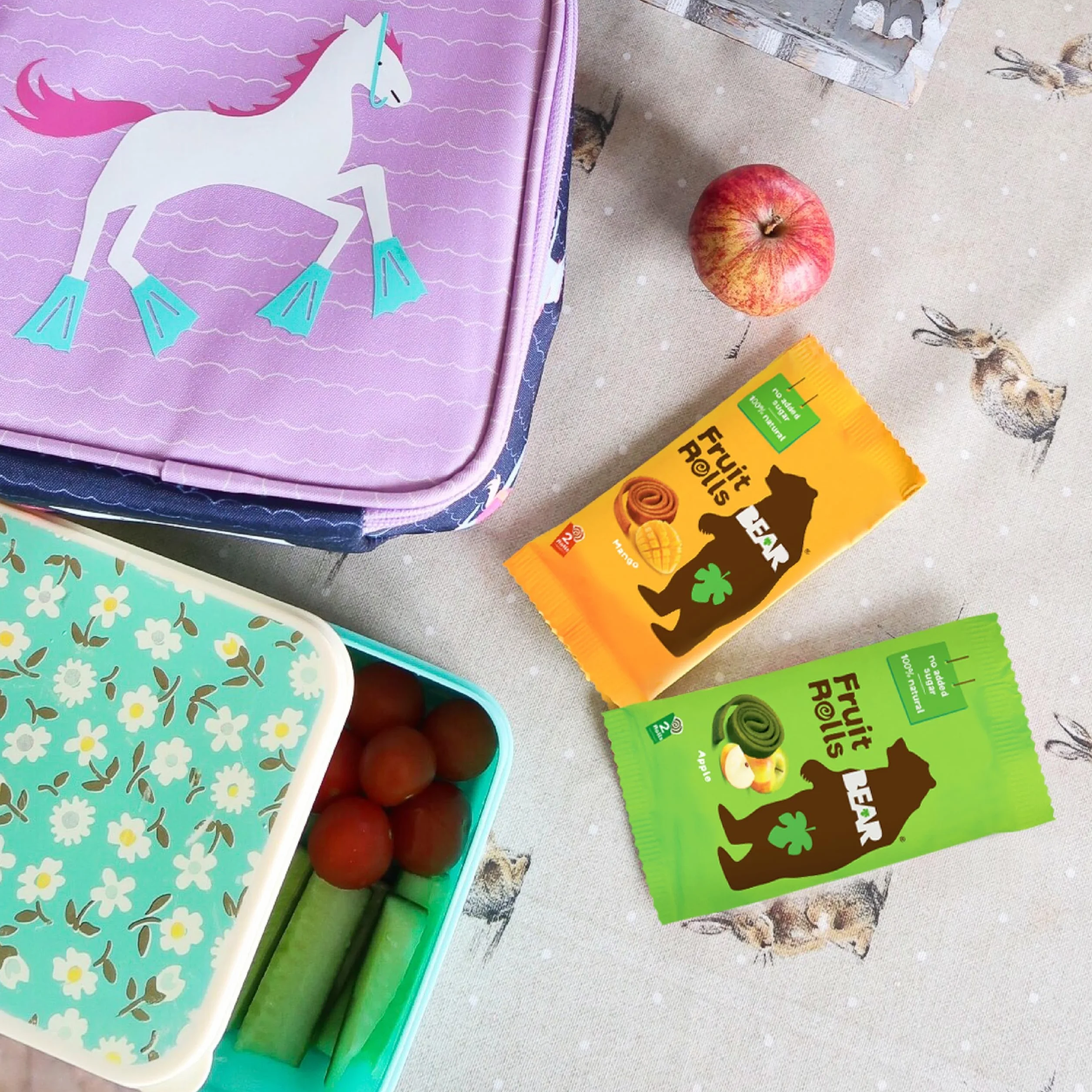 BEAR Rollitos de Fruta Sabor Manzana 100% Naturales Snacks 18 bolsitas 20g 360g