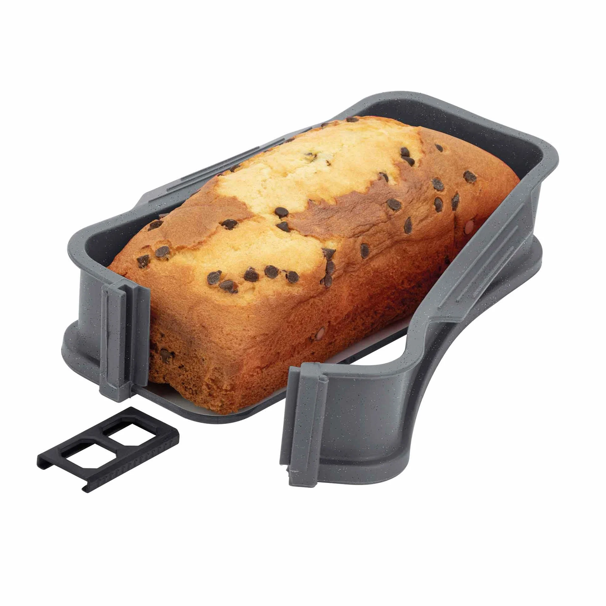 JATA Molde de Silicona para Bizcochos con Base de Cristal Rectangular 27 cm, Antiadherente, Apto para Horno
