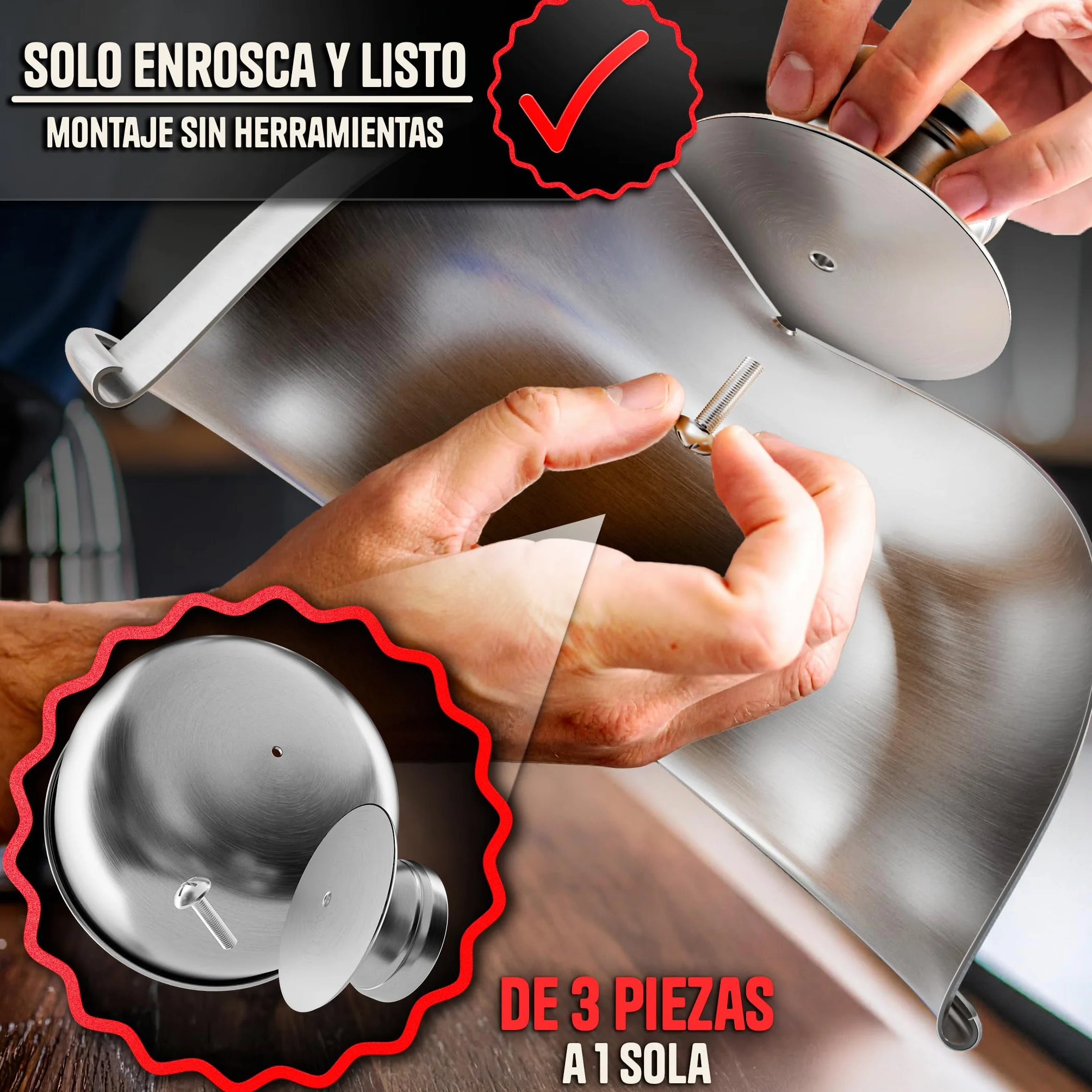 SMASHI® Set de 2 Campanas para Smash Burger – Tapa de Acero Inoxidable 304, Diámetro 16cm