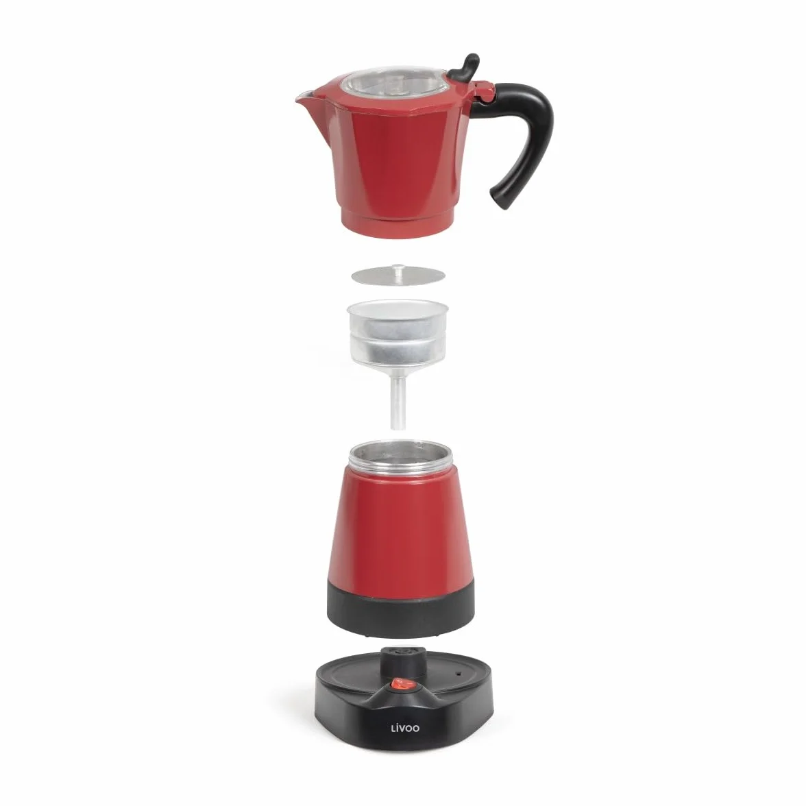 Livoo DOD117A Cafetera italiana eléctrica 300 ml 6 tazas 480 W aluminio