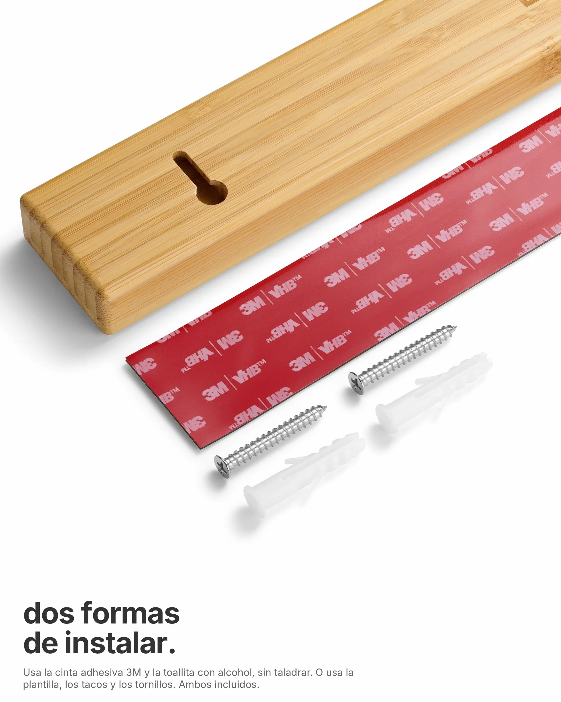 Soporte Magnético para Cuchillos de Pared, Barra Imán de Cocina en Bambú 30 cm