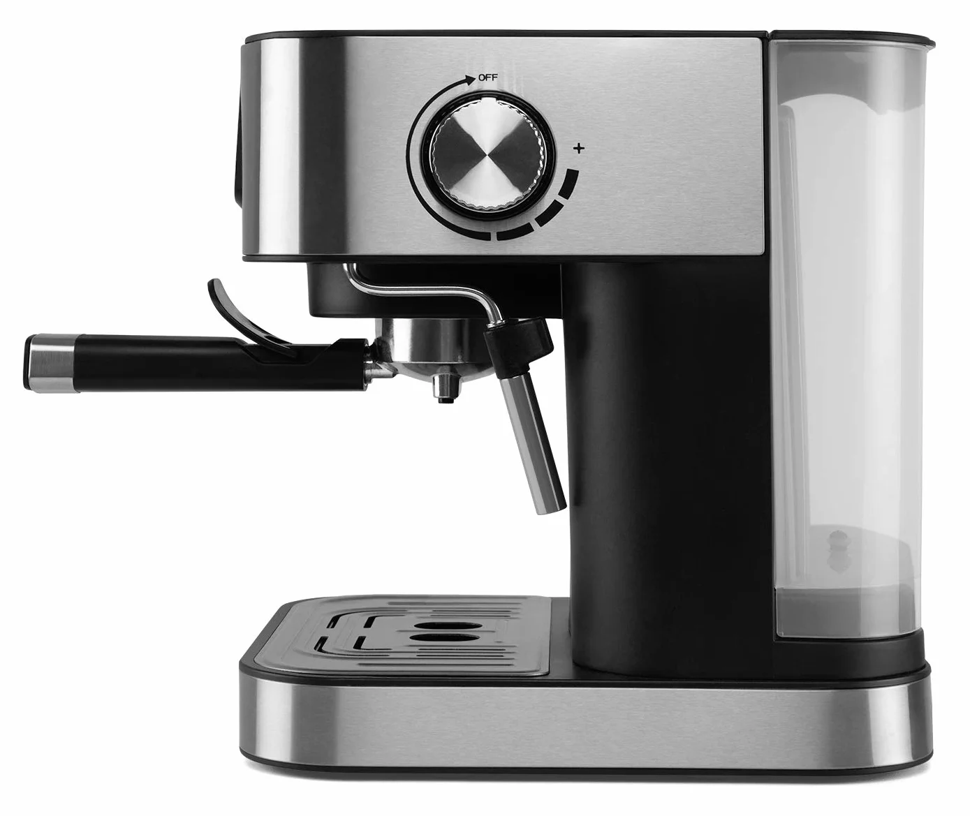 Orbegozo EX 6000, Cafetera express, 1050 W, depósito de agua extraíble 1,5 litros, 20 bar, panel control táctil, modos programados, café molido/monodosis, vaporizador, frontal inox, color plata
