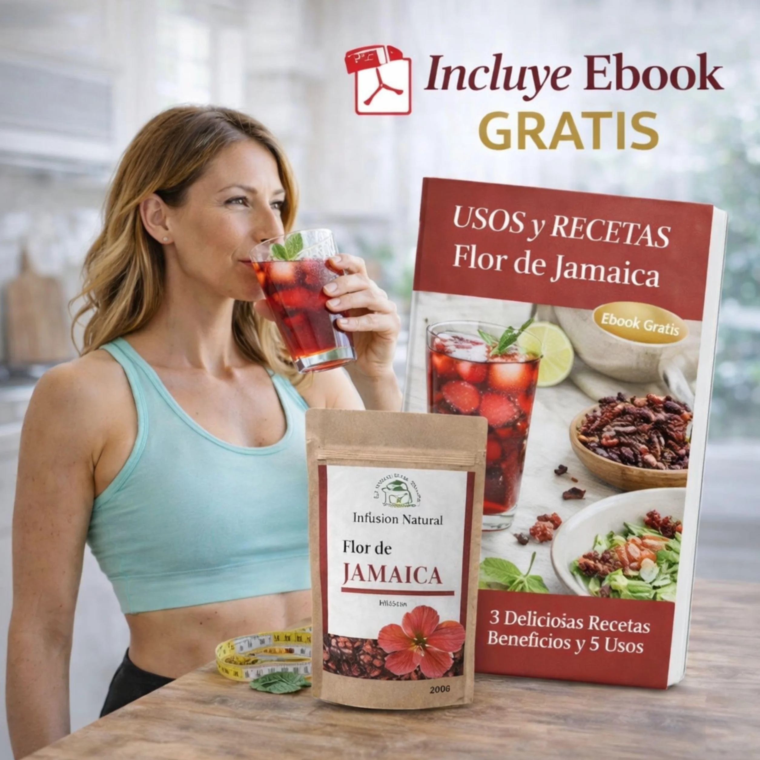 Flor de Jamaica 200 g – Té de Hibisco 100% Natural a Granel – Flor Entera para Infusión Fría o Caliente