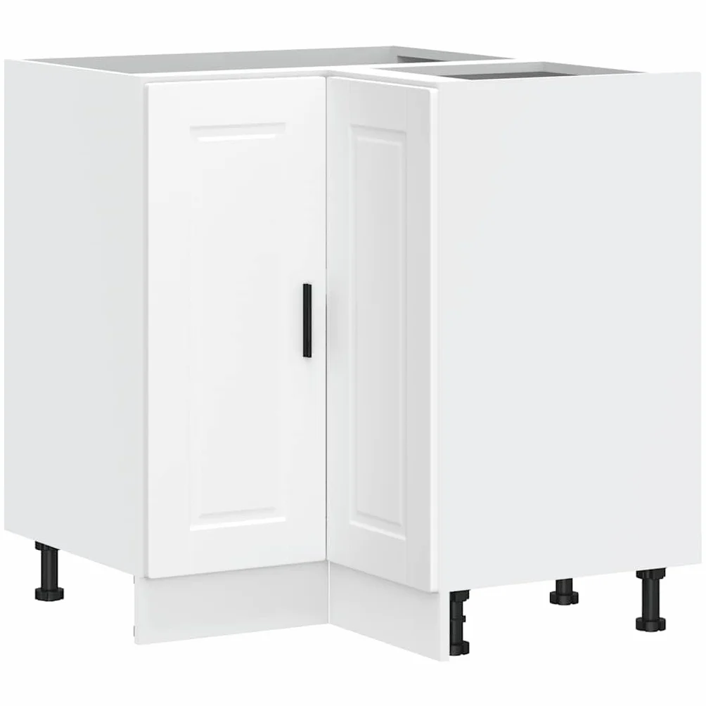 IKAYAA Mueble Esquinero Cocina, Armario de Esquina, Mueble Bajo de Cocina sin encimera 75.5 x 75.5 x 81.5 cm Blanco