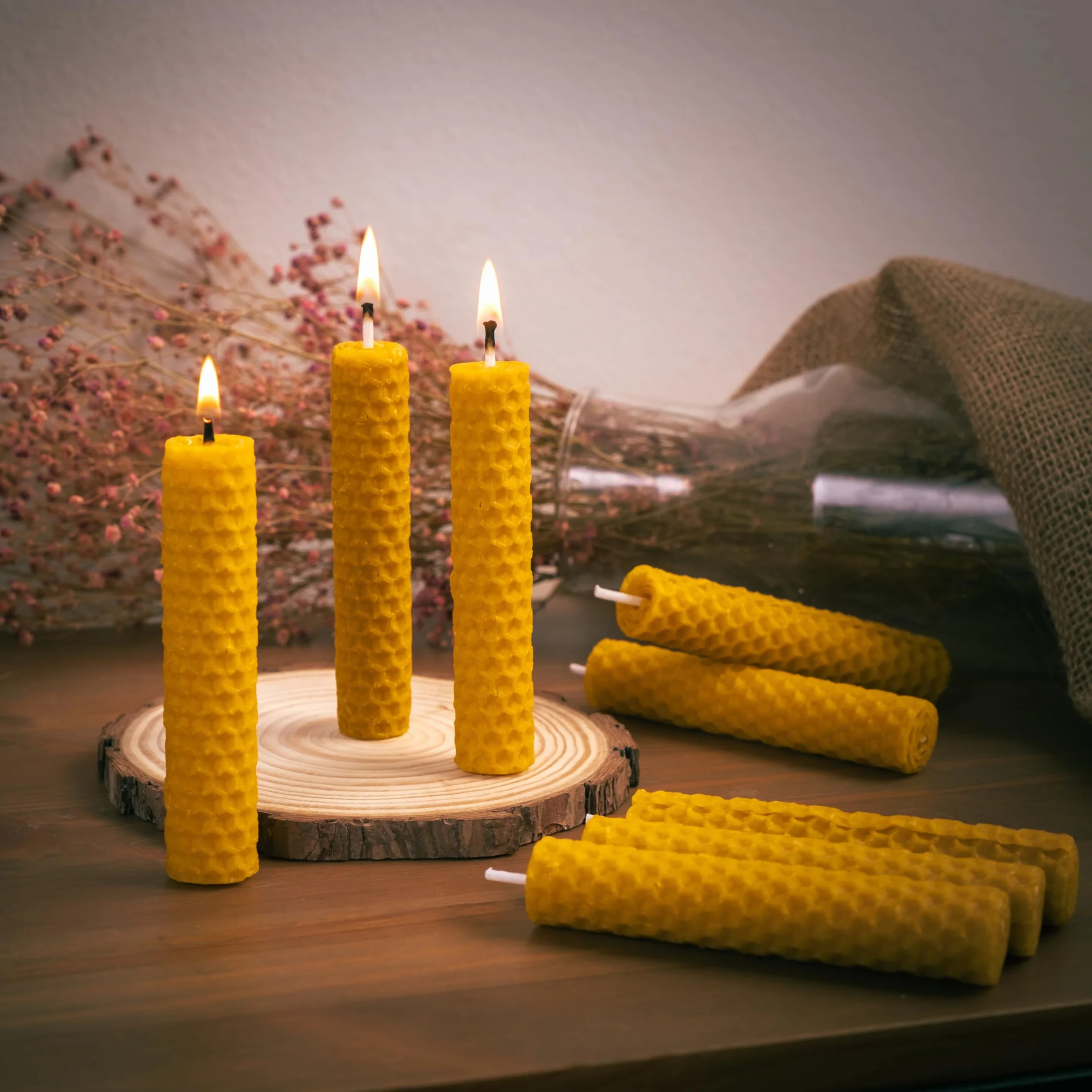 8 Velas de Miel de Abeja + REGALO 2 Palo Santo Ritual Mágico Buena Suerte 11/22 Velas Decorativas Hechas a Mano velas de miel para rituales Detalles para Regalar (8)