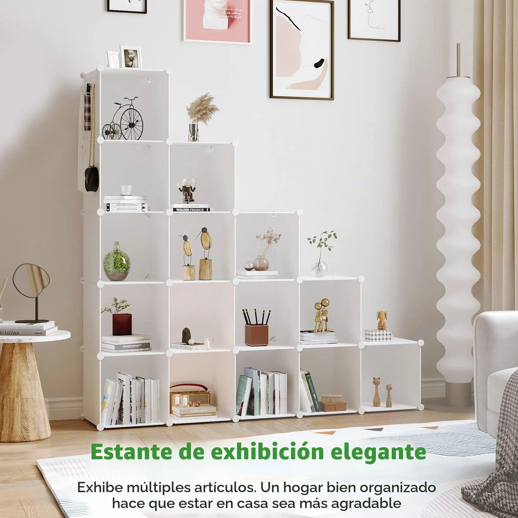 C&AHOME C&HOGAR Organizador de Almacenamiento en Cubos 16 Cubos 48.4 L x 12.4 W x 48.4 H Armario