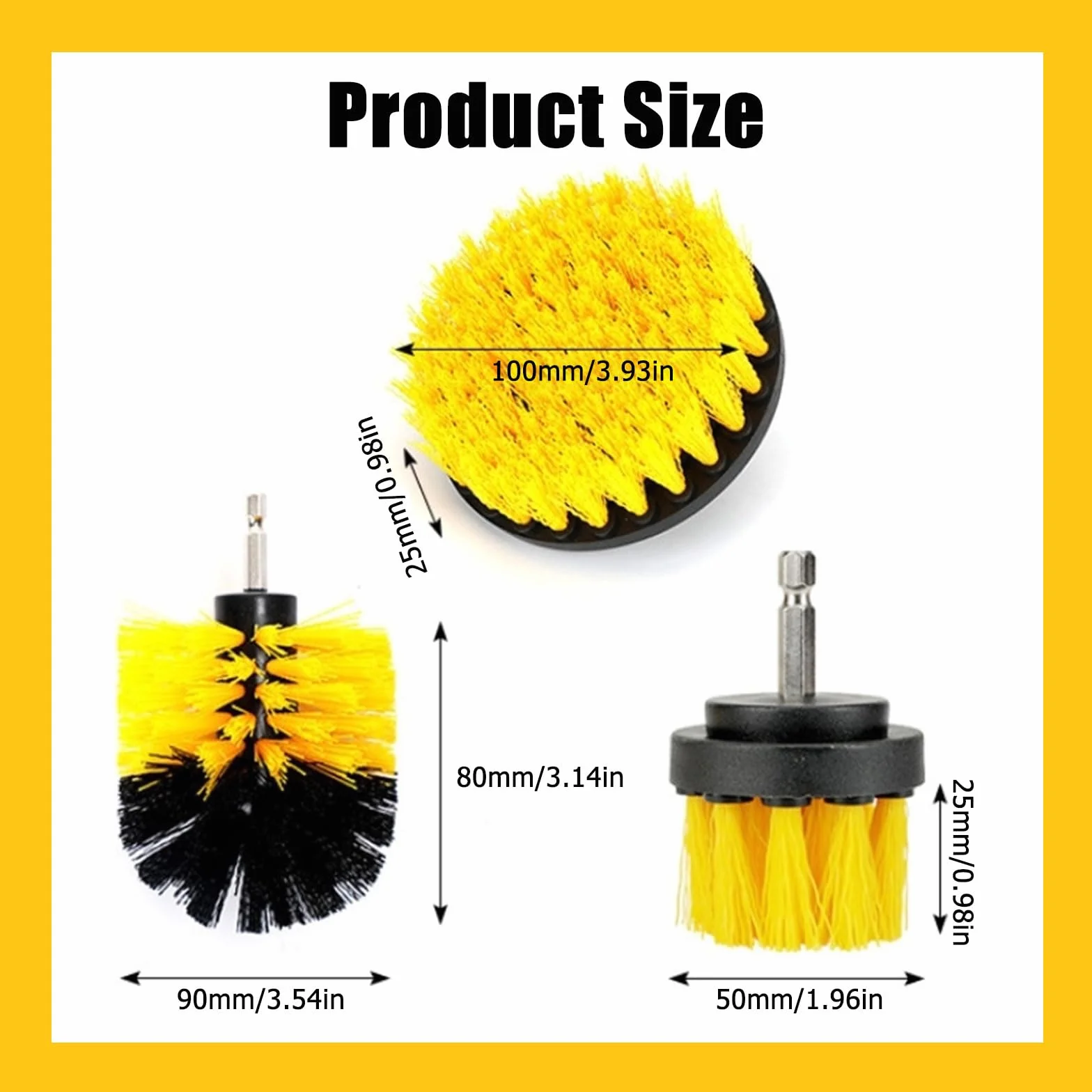 Cepillo para Taladro Eléctrico 3 Piezas Kit de Limpieza Multifuncional Accesorios para Limpieza