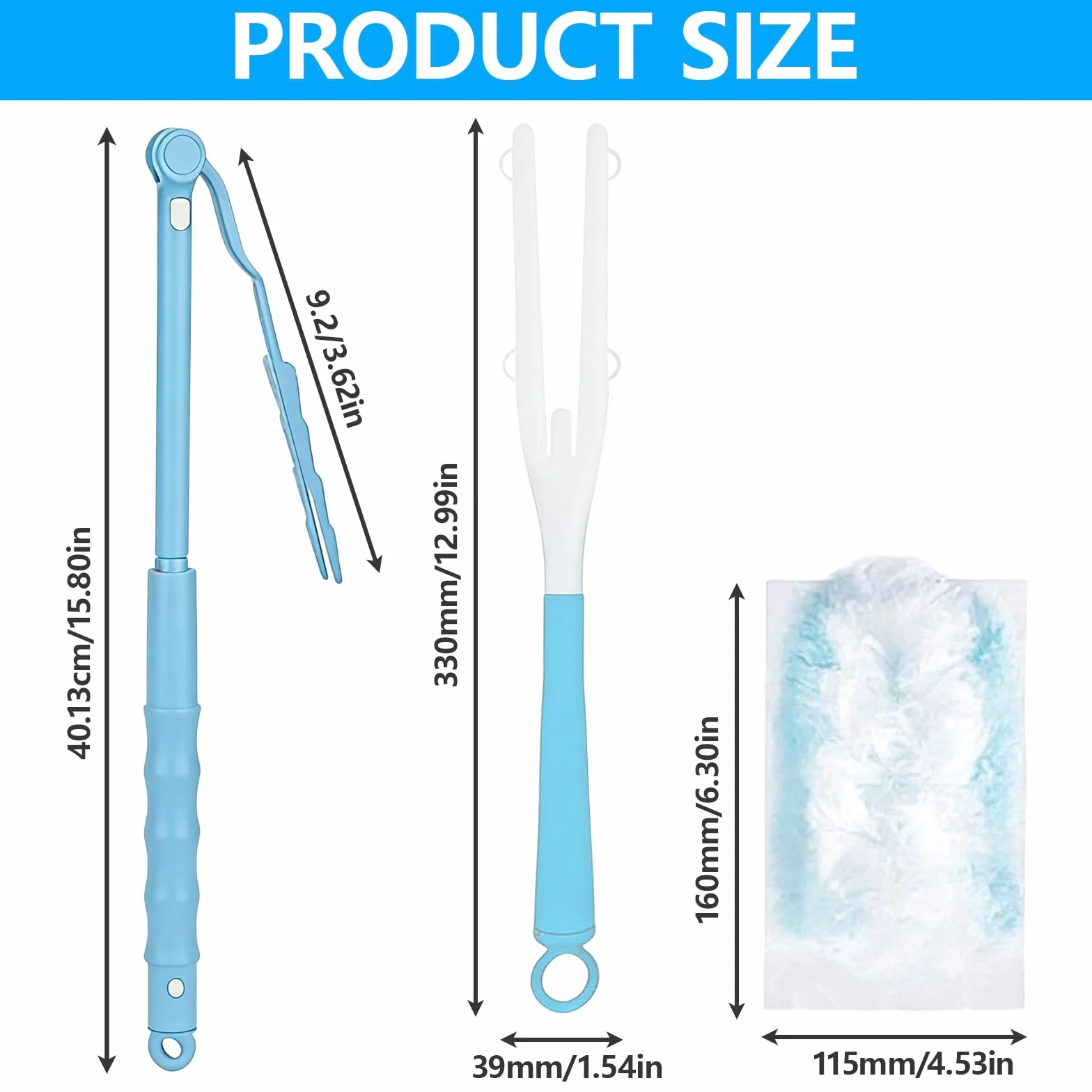 52 Piezas Recambios Plumero Atrapapolvo, Compatible con Swiffer & Otros Dusters, Piezas de Microfibra Desechable, 50 Paños, 2 Asas, para Limpiar Polvo, Pelo de Animales y Suciedad (Azul)