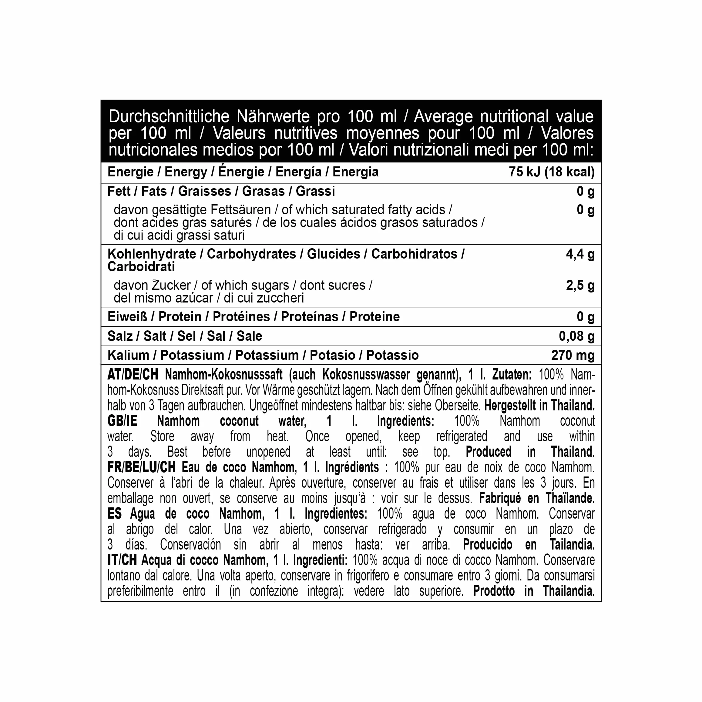 Thai Coco 100% agua de coco Nam Hom, hidratante natural, 350 ml