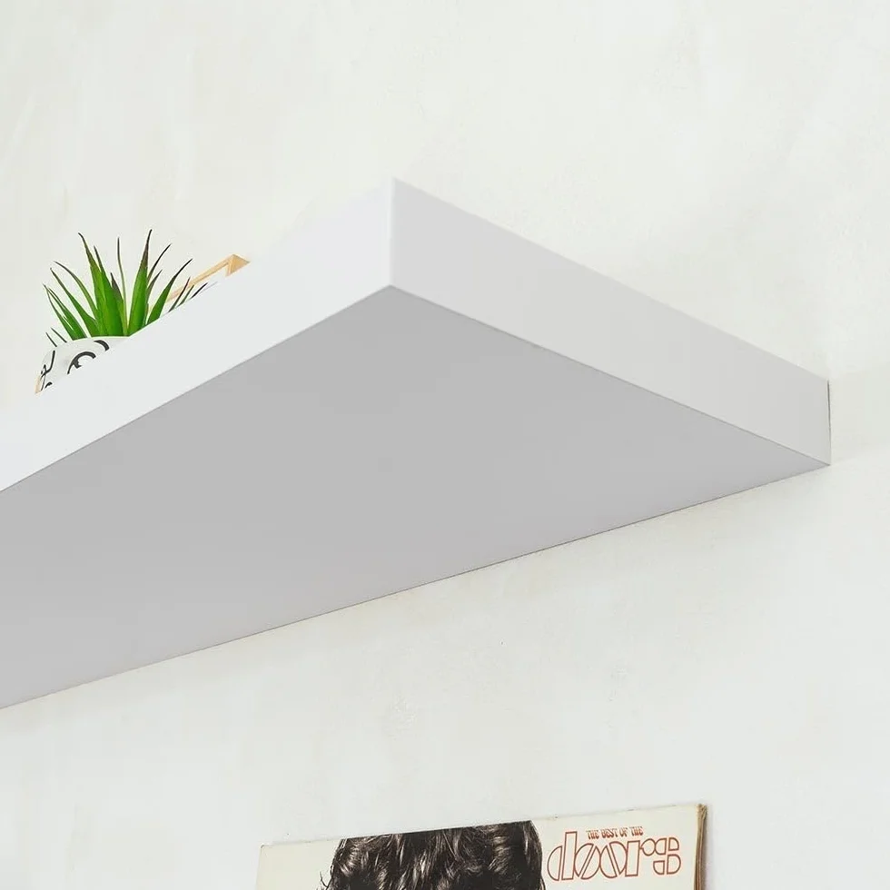 LOLAhome Baldas Flotantes de Madera Blancas 80x23,5 cm Estanterías de Pared Decorativas
