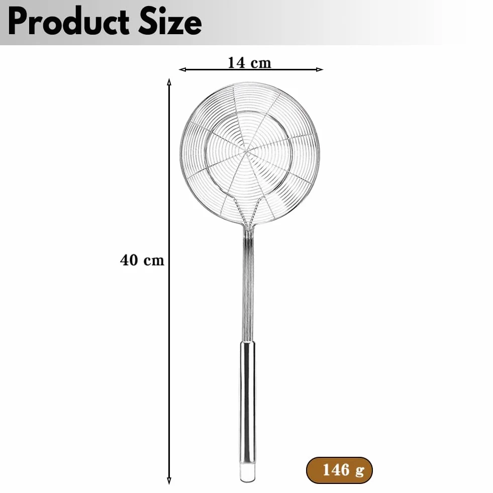Cuchara colador de araña de acero inoxidable 14 cm para cocinar