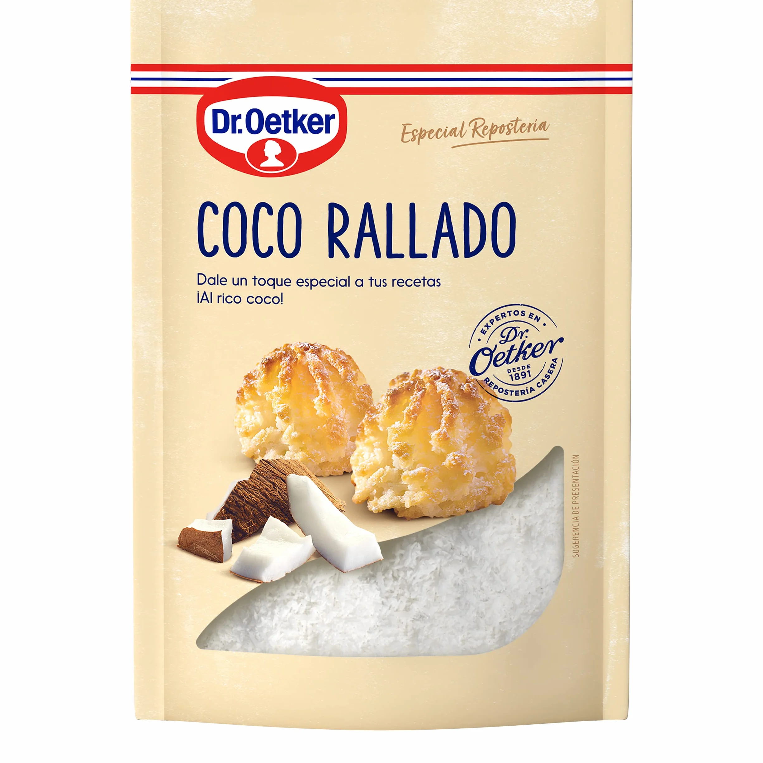 DR. OETKER Coco Rallado 100% Natural Sin Azúcar, 125g