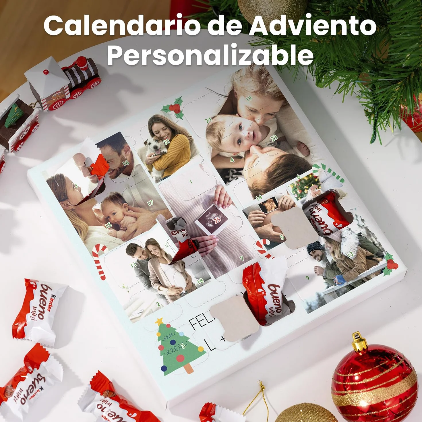 Regalo Original Calendario de Adviento 2025 Personalizables Opciones de Relleno Variadas
