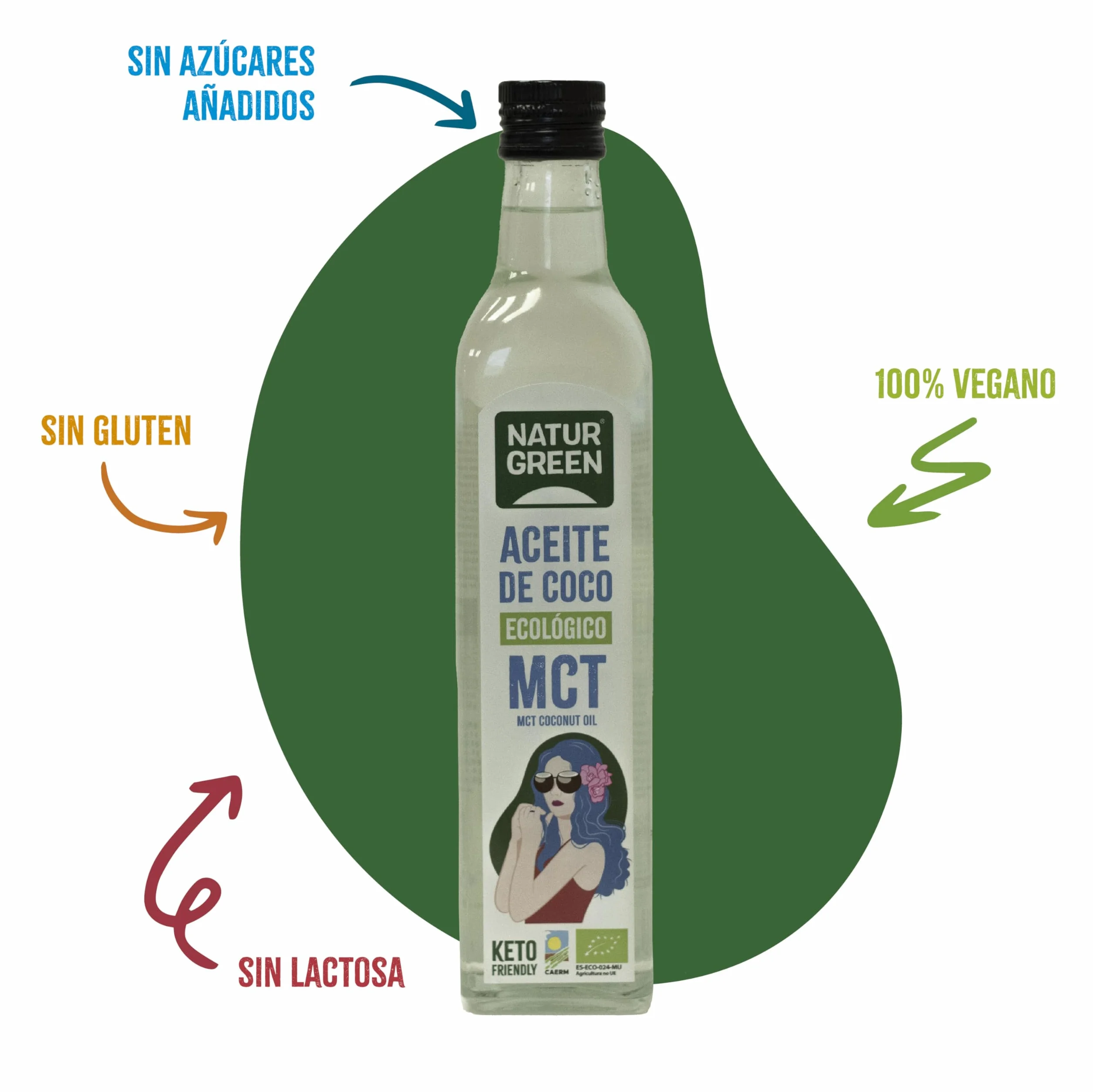 NaturGreen Aceite de Coco Bio MCT Ecológico 500 ml