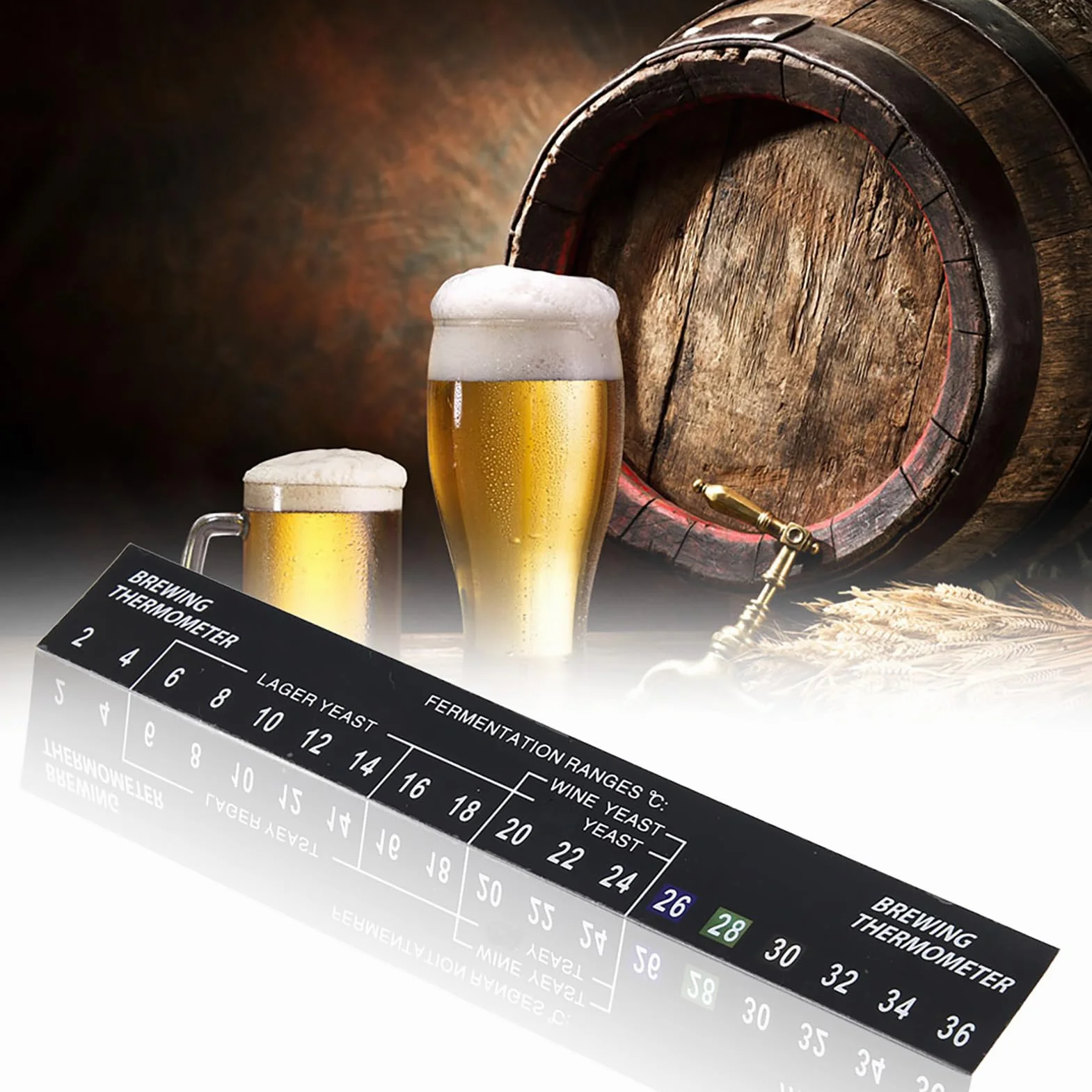 Tiras de Temperatura, 5 Piezas Stick On Termómetro Tira Adhesiva LCD Termómetro Etiqueta Pantalla Digital de Temperatura para Fermentar Cerveza Vino Cerveza Kombucha