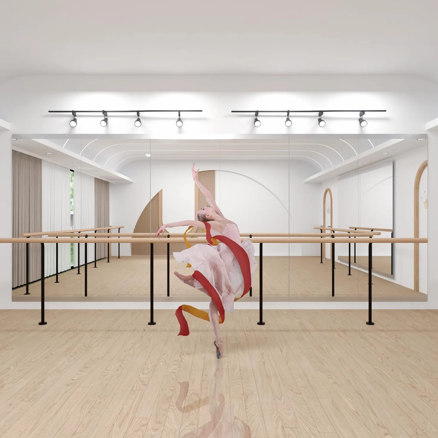 Espejo para Gimnasio doméstico, 2piezas 144,5 x 60 cm Espejo Grande para Yoga, Espejos sin Marco de Cuerpo Entero para Fitness, Vidrio Templado, Montaje en Pared para Estudio de Danza