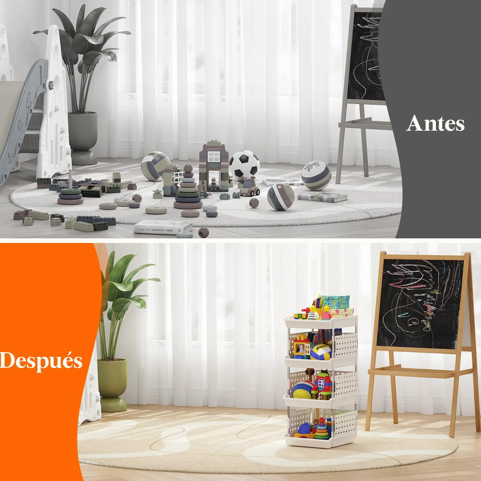 Lifewit Cestas Apilables de Almacenamiento, Carrito de Plástico de Niveles para Cajones para Armario y Fruteros de Cocina, Organizador de Almacenamiento, 100.1 cm, Blanco, 100.1 Niveles