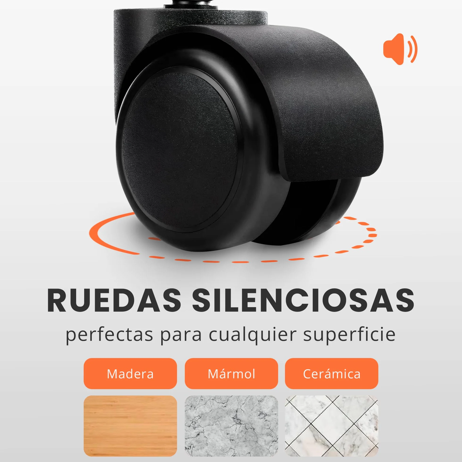 JUPPLIES Silla de Oficina Reclinable con Cojín Lumbar Masajeador, Respaldo Alto de PU Acolchado, Altura Ajustable, Ruedas Silenciosas (Negro)