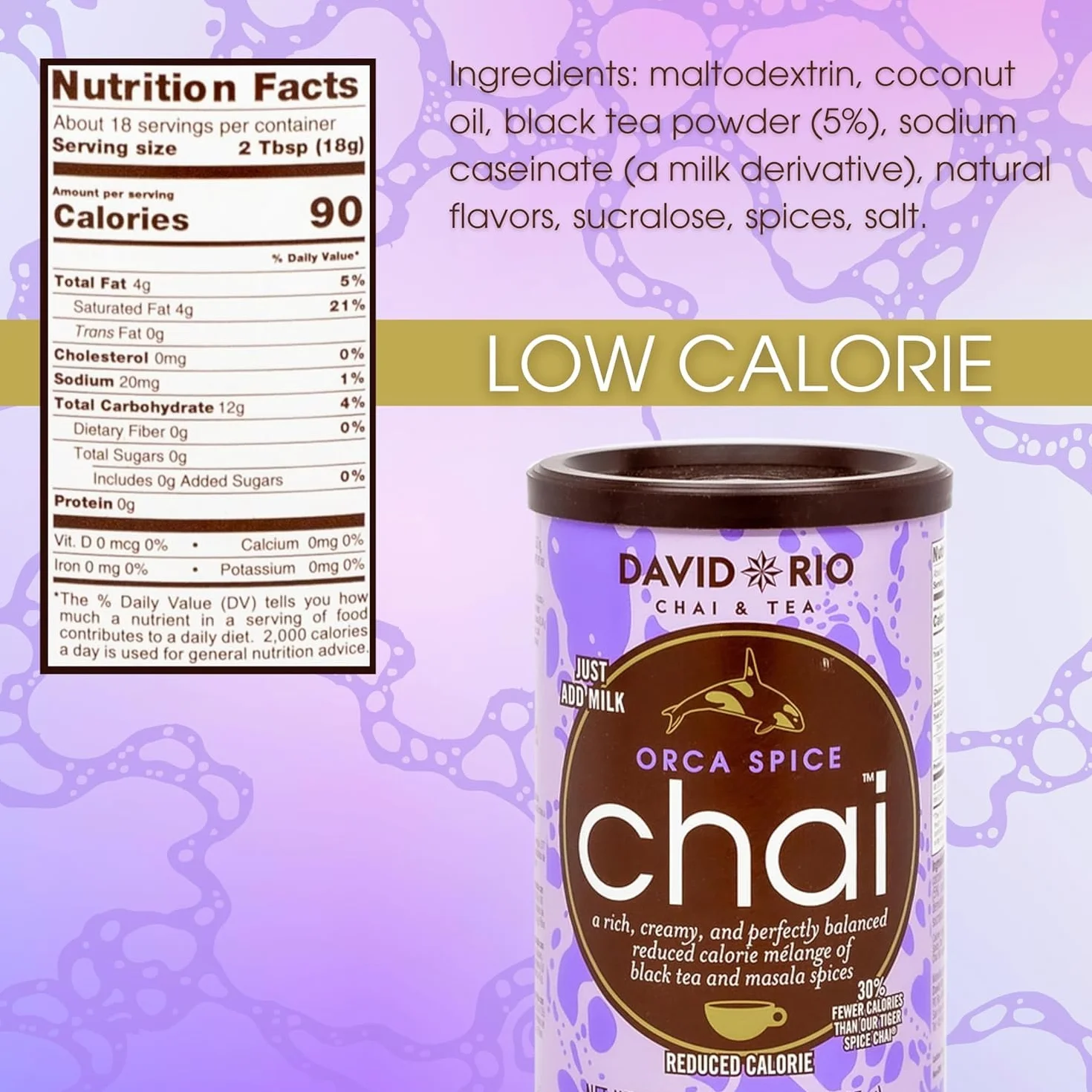 David Rio Orca Spice Chai 1.35 kg Té Granulado Chai Sin Gluten