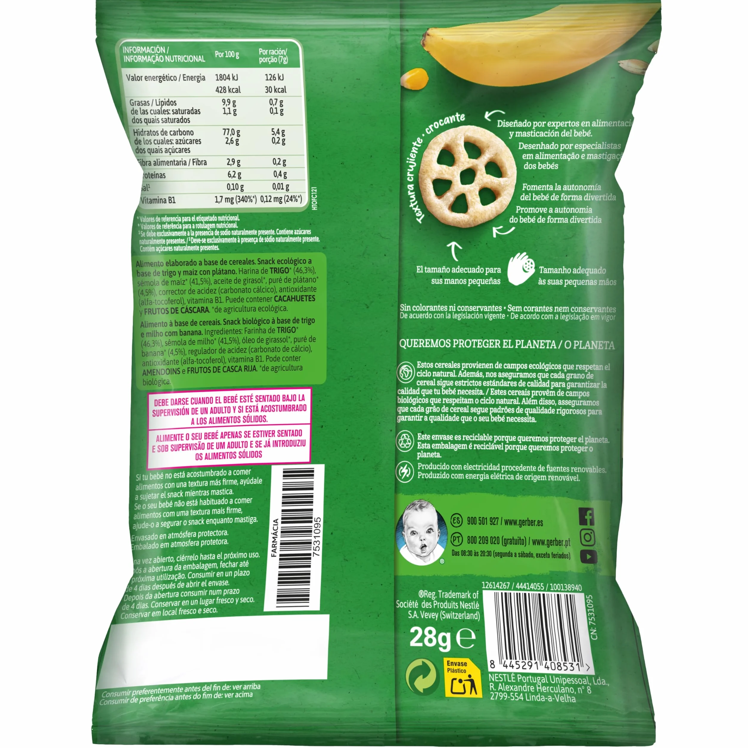 Gerber Organic Snack Primeros Mordisquitos, Desde 10 Meses, 28 G