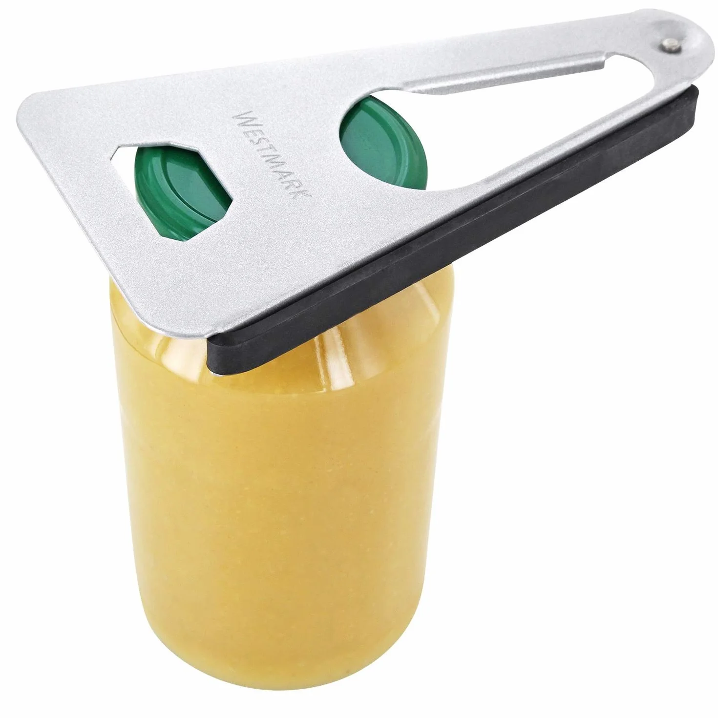 Westmark Abridor multiusos con borde de goma, Abrebotellas/latas, 17 cm, Acero/Goma, Plateado