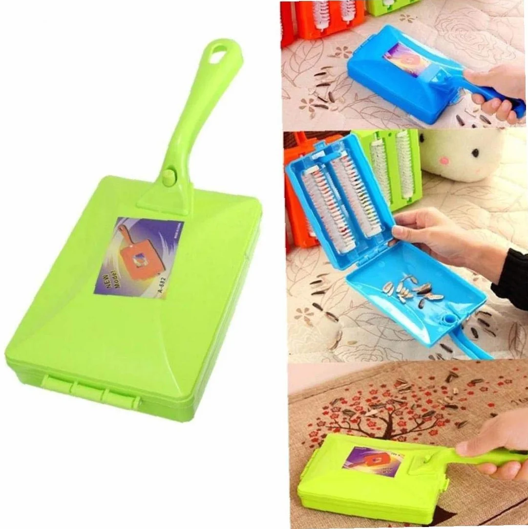 Lankater De Mano de Empuje de vacío de Limpieza del Cepillo de Mango Largo Tabla Sweeper Limpiador de Rodillos Herramienta colector de Polvo Accesorios para el hogar (Color al Azar)