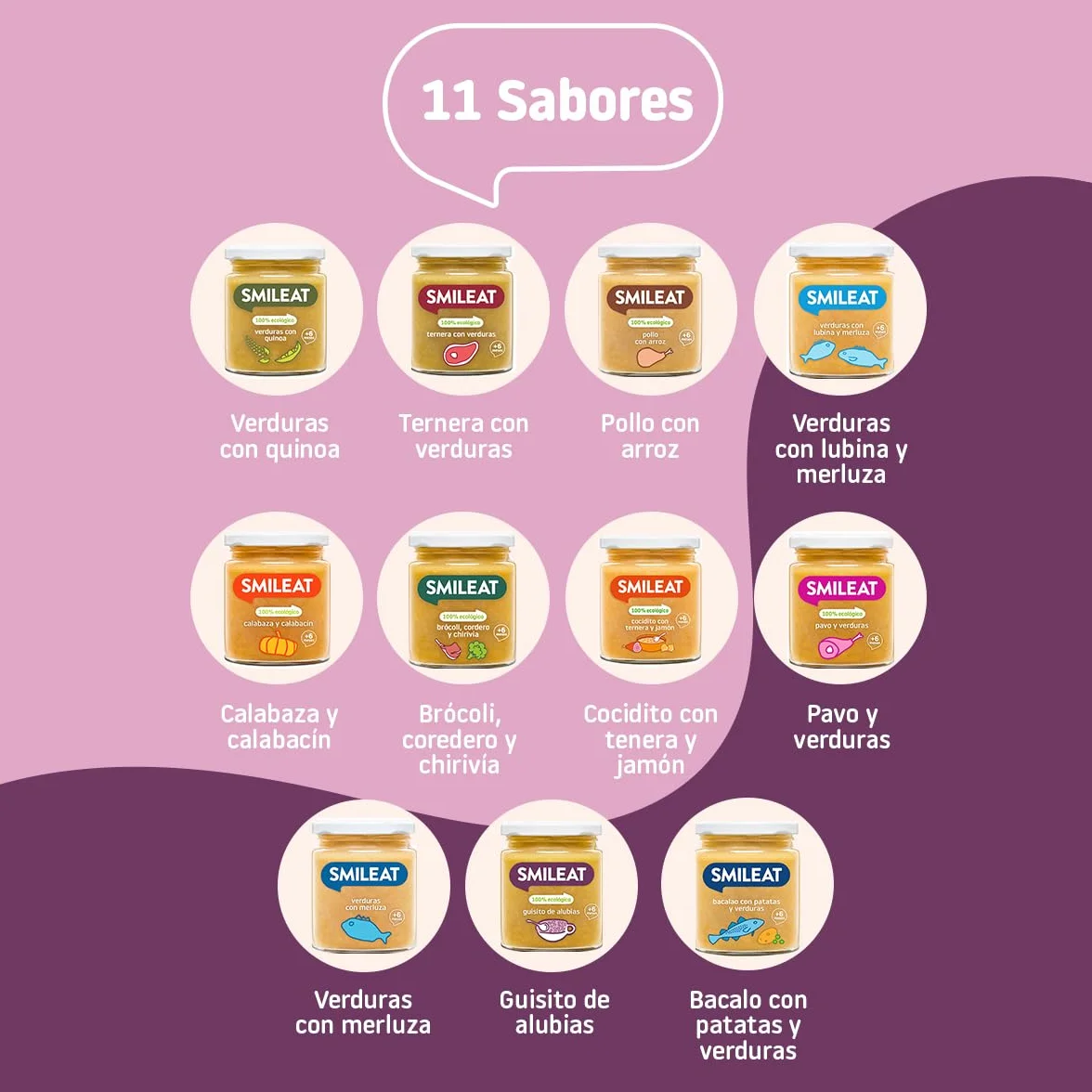 Smileat Tarrito infantil de Guisito de Alubias para Peques +6 Meses Sin Azúcar ni Sal Añadido 230g