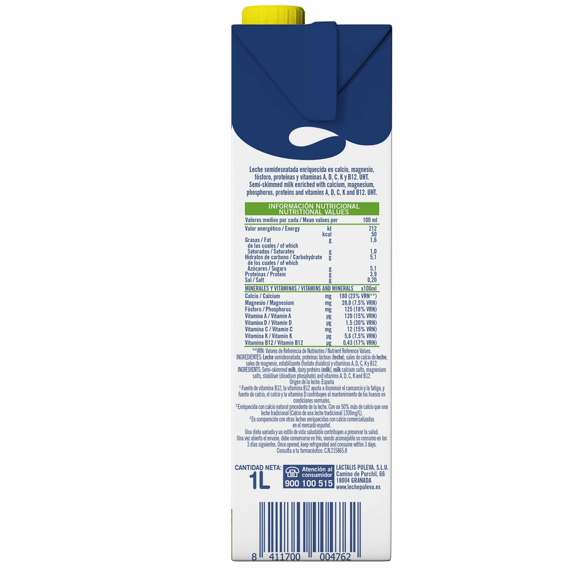 Puleva Calcio Leche Semidesnatada Pack 6 x 1Lt