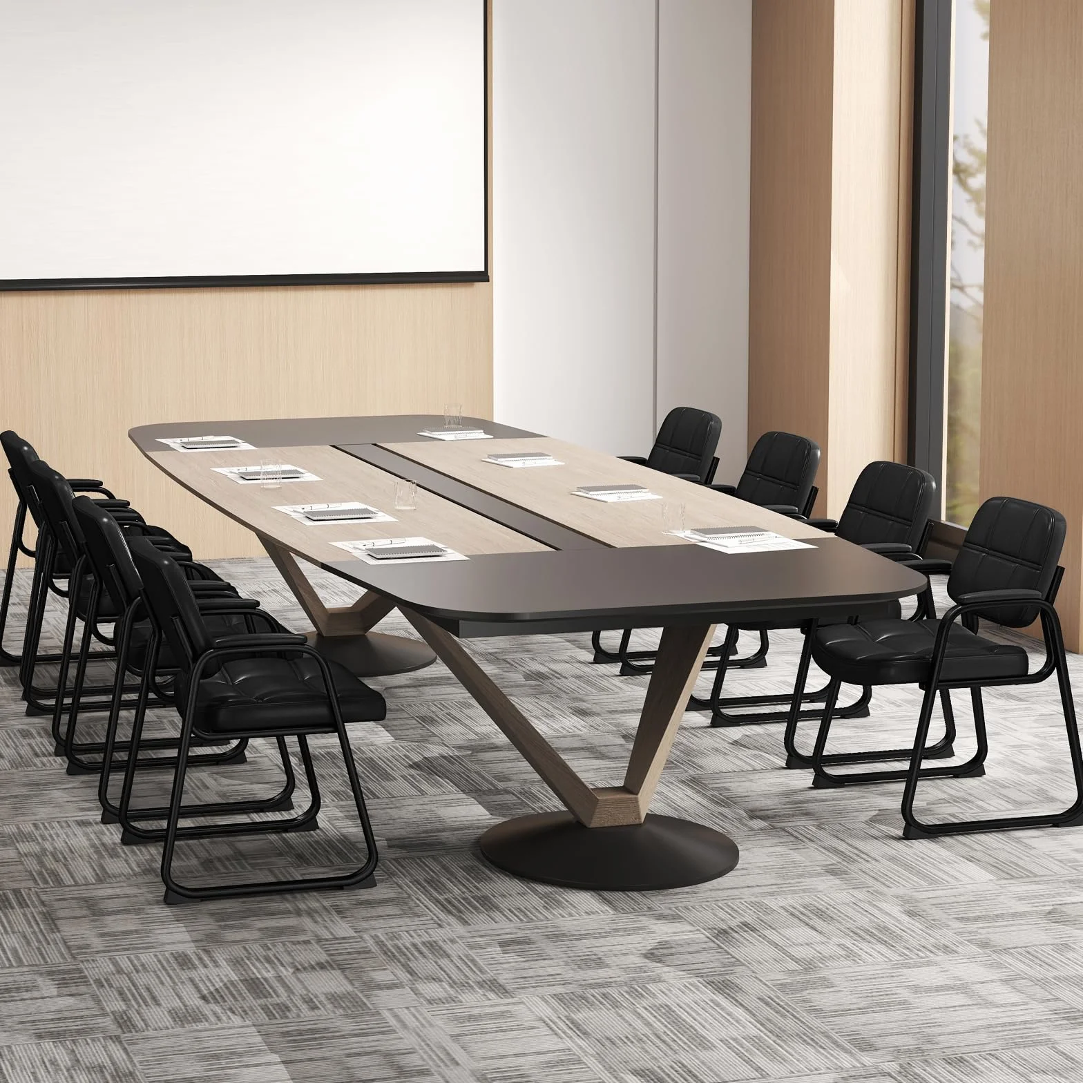 GIANTEX Set de 2 Sillas Confidente Acolchadas, Sillas de Conferencia de Cuero Artificial, Estructura de Metal, 64 x 60 x 82,5 cm