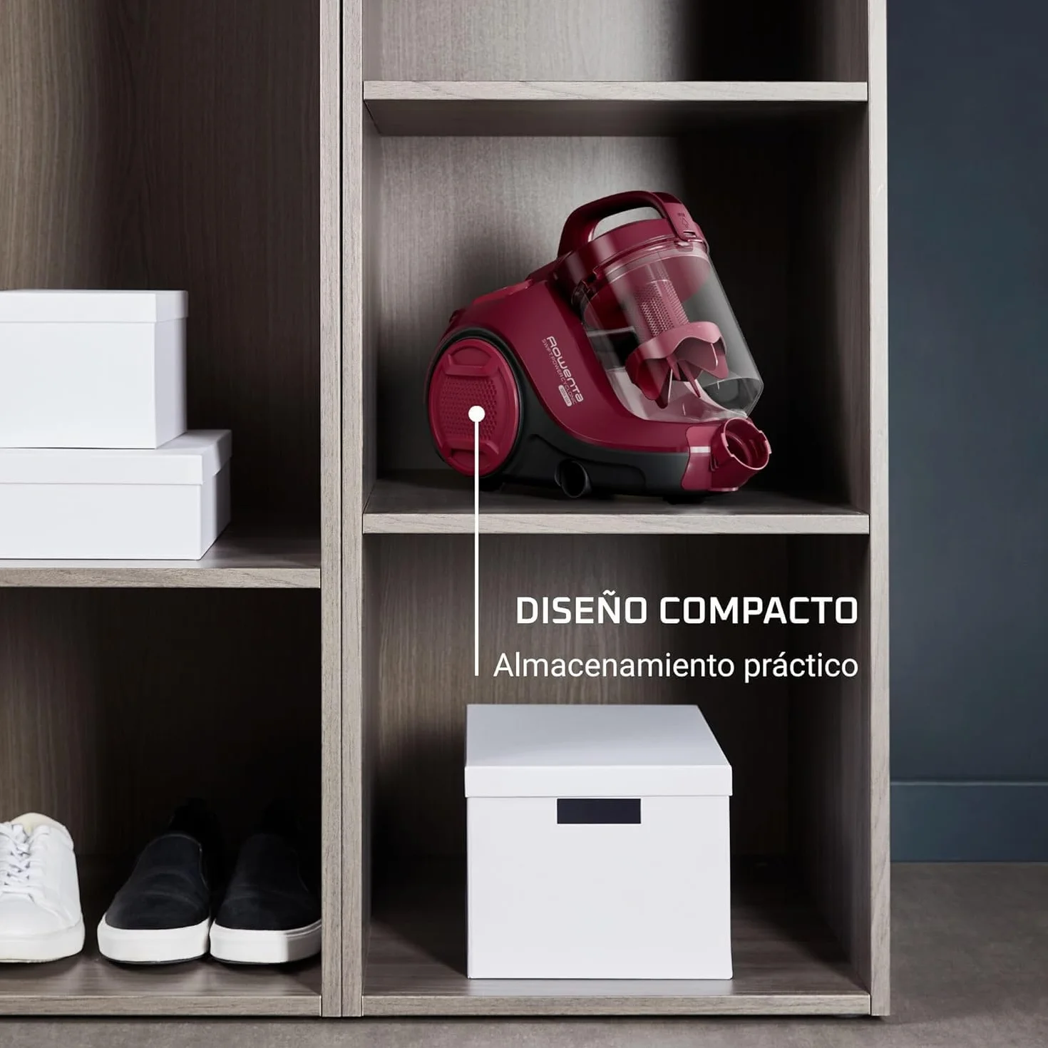 Rowenta Aspiradora Swift Power Cyclonic RO2933 - Aspirador sin bolsa de 750 W para parquet, tecnología ciclónica, cabezal alto rendimiento, motor Effitech, burdeos