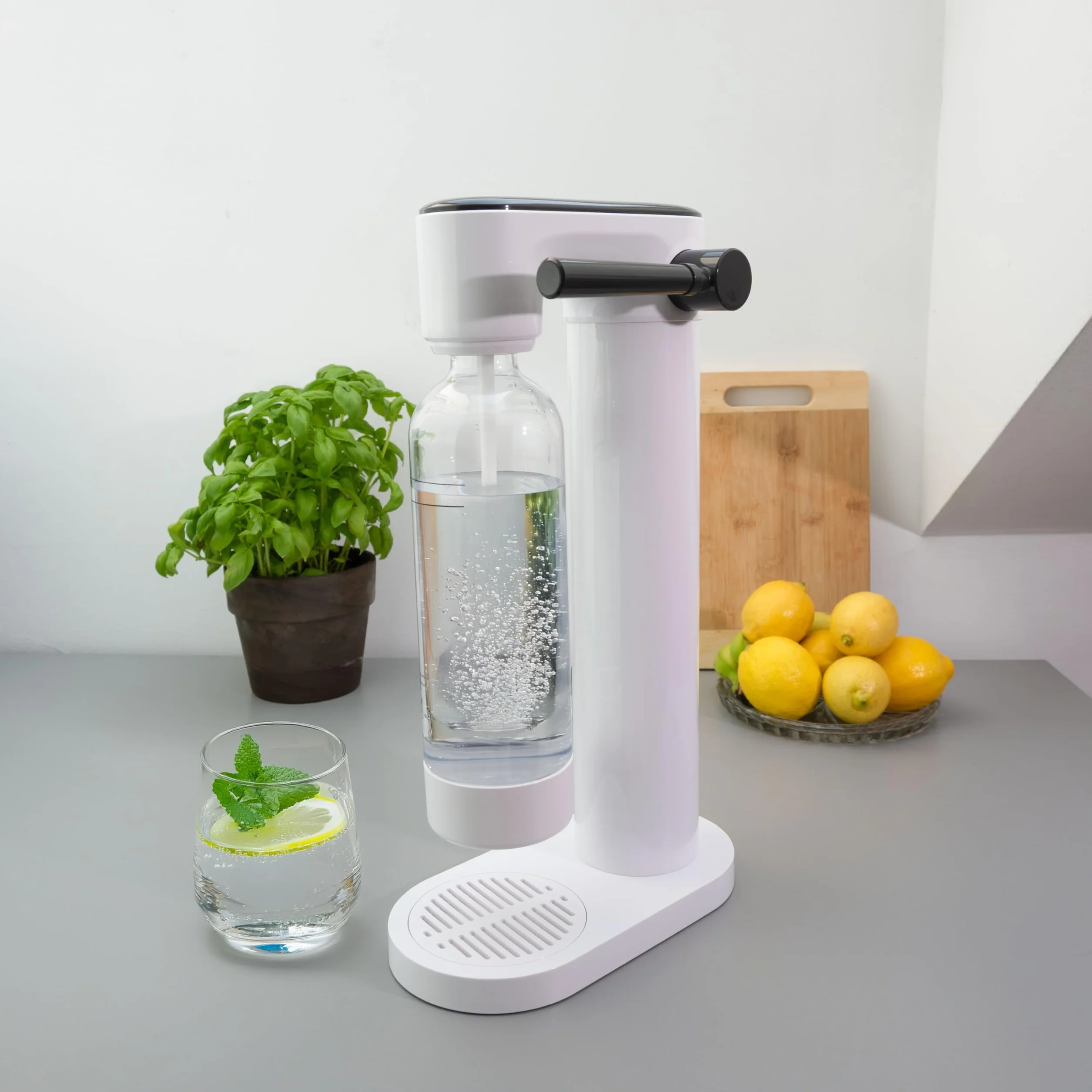 Aquafloow Máquina para Hacer Soda Carbonatador de Agua con Gas Botella 0,8L 800ml Blanco