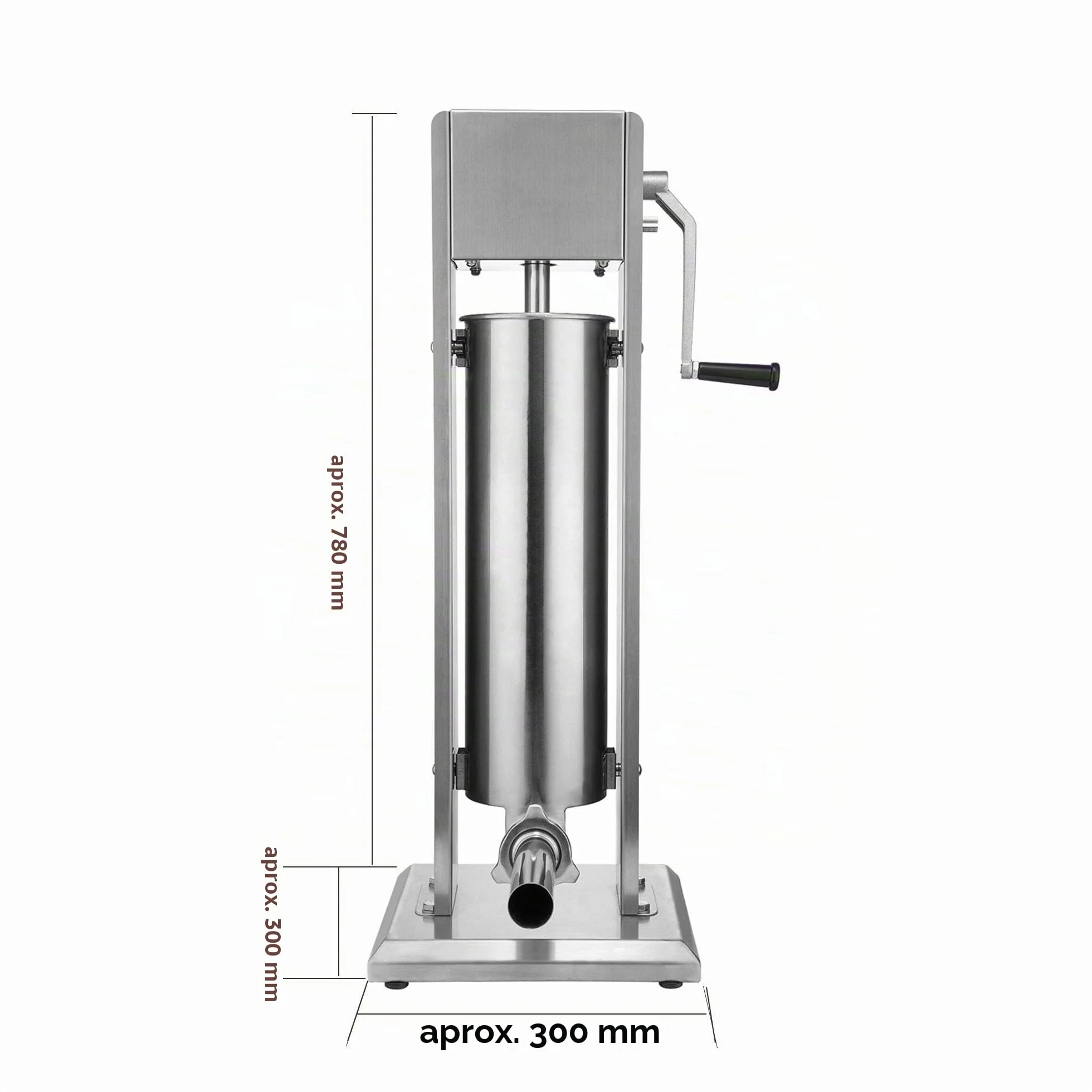Zelsius Máquina Embutidora Profesional de Salchichas I Acero Inoxidable I Manual I Cuatro Tubos de Llenado Diferentes I Máquina con Caja de Cambios de 2 Velocidades I Válvula de Ventilación