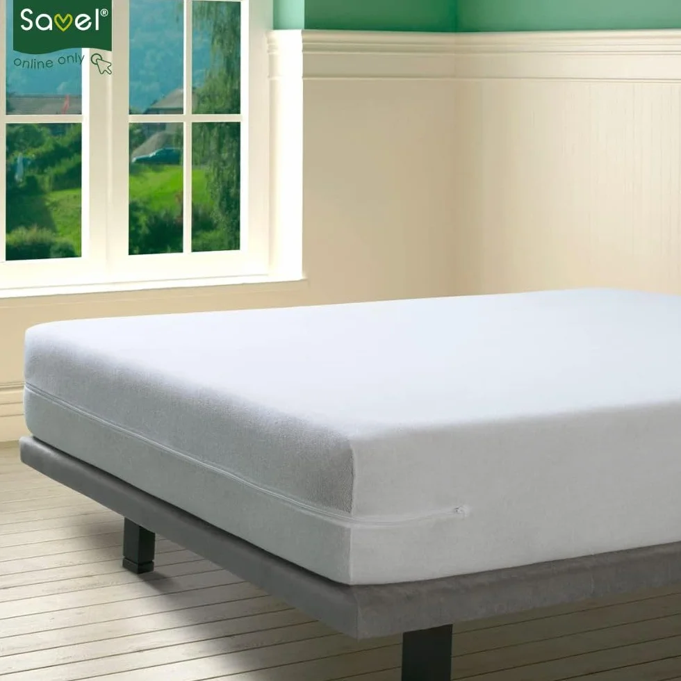 SAVEL - Funda de colchón Microfibra | Protector de colchón elástico y Suave | Cubre colchón con Cremallera | Certificado Oeko-Tex | 150x190/200 cm