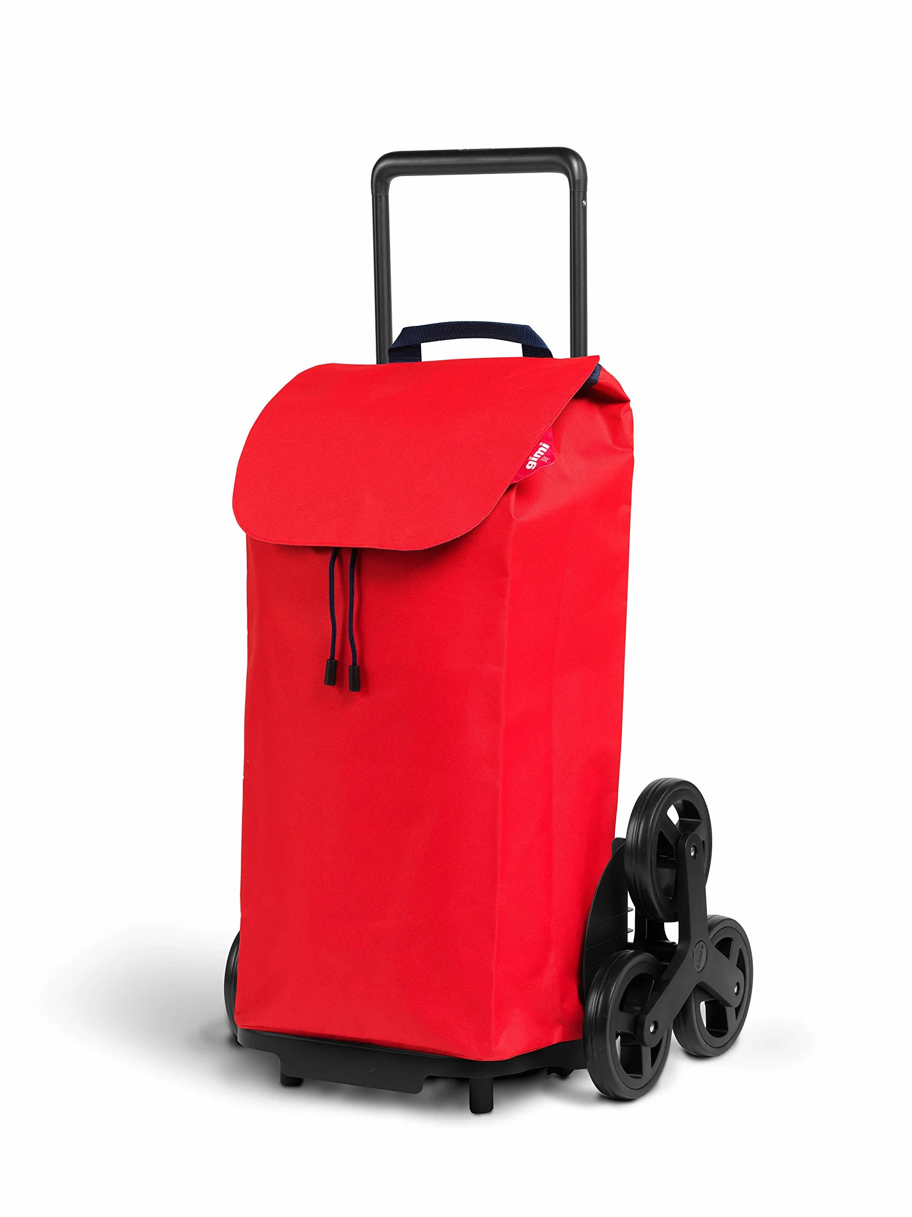 Gimi Tris Urban Rojo - Carro de la compra con 6 ruedas, bolsa impermeable, poliéster, capacidad 52L, rojo, 44.1 x 50.7 x 95.6 cm, Grande