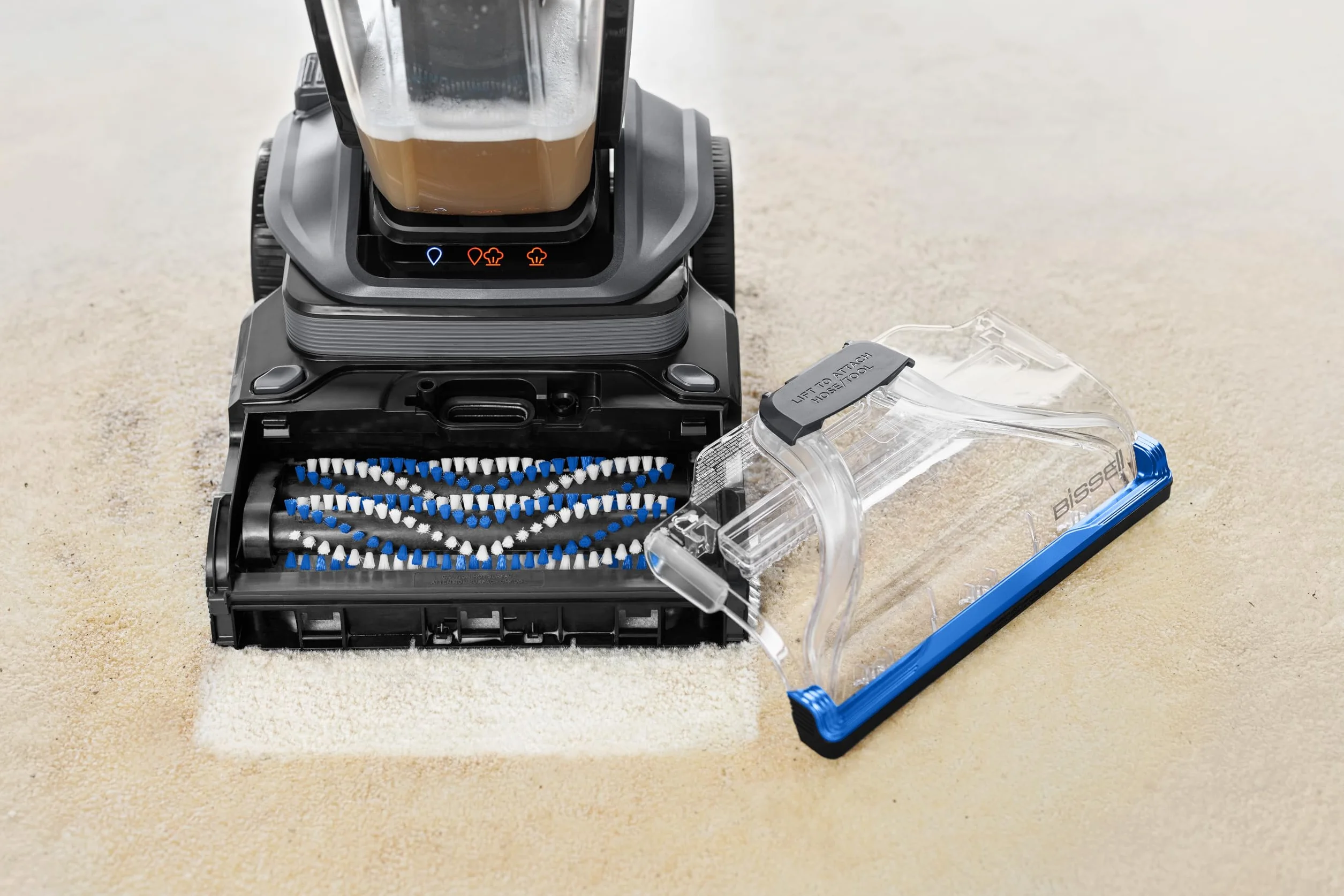 BISSELL Revolution HydroSteam Aspiradora de Agua Tapicería, Lava Aspiradora con Pantalla LED, Maquina Limpiar Tapicerías con Tecnología HydroSteam, Limpiador a Vapor, Potente Motor de 1300W, 3670N