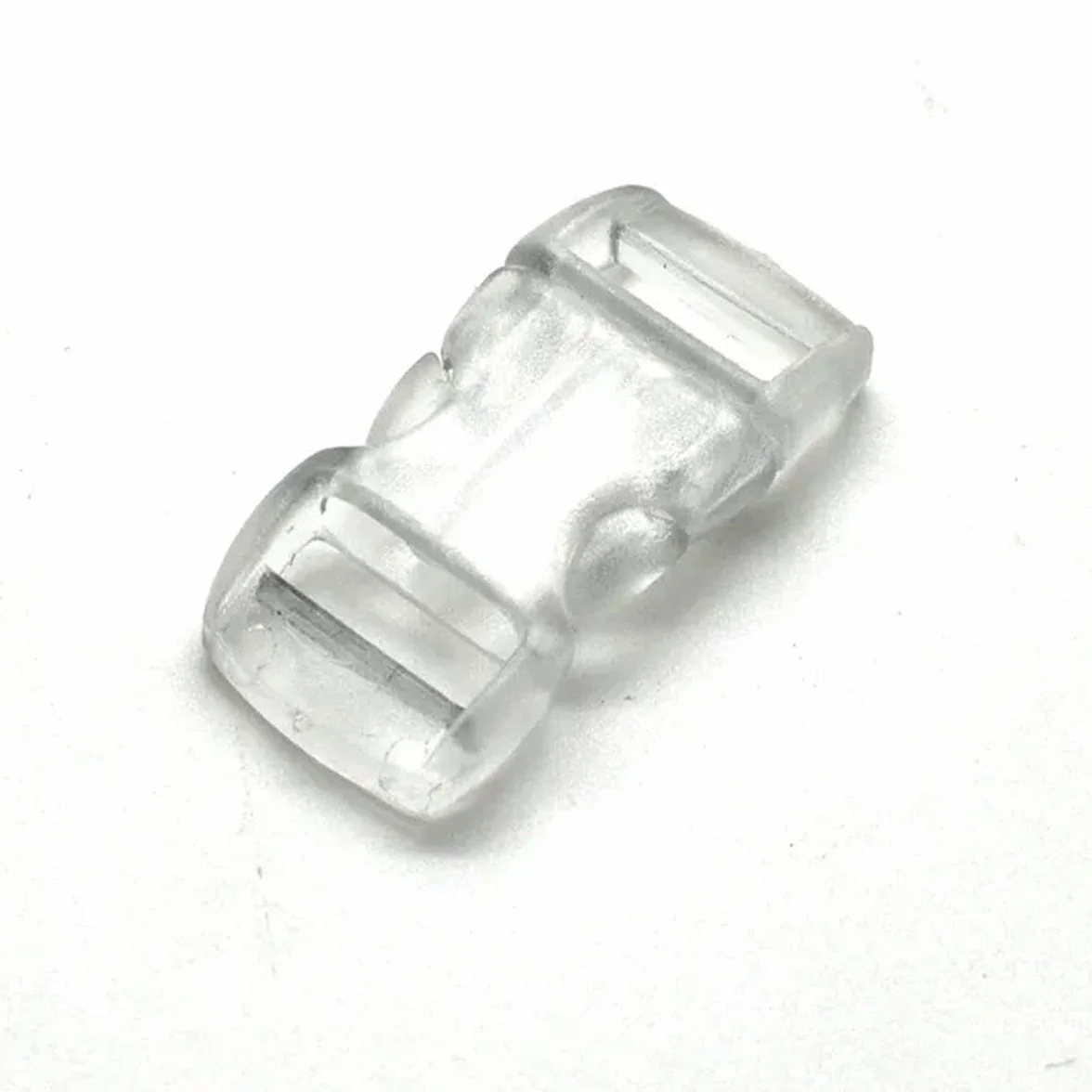 Hebillas pequeñas de liberación lateral curvadas de colores transparentes de 3/8" (10 mm) para pulseras de paracord o collares de gato, 500 unidades, color