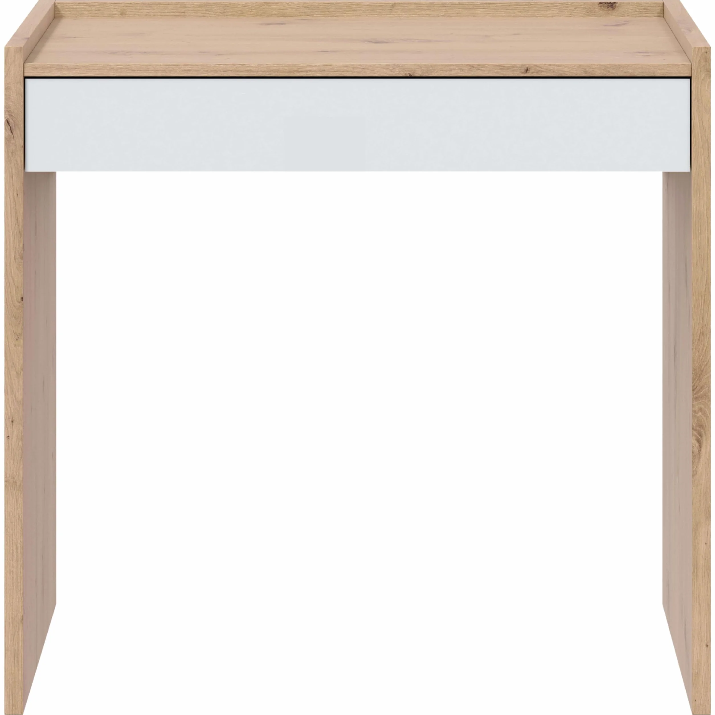 Habitdesign Mesa de Estudio Noa con Cajon 81,5x40x77cm Blanco Artik Roble Nodi