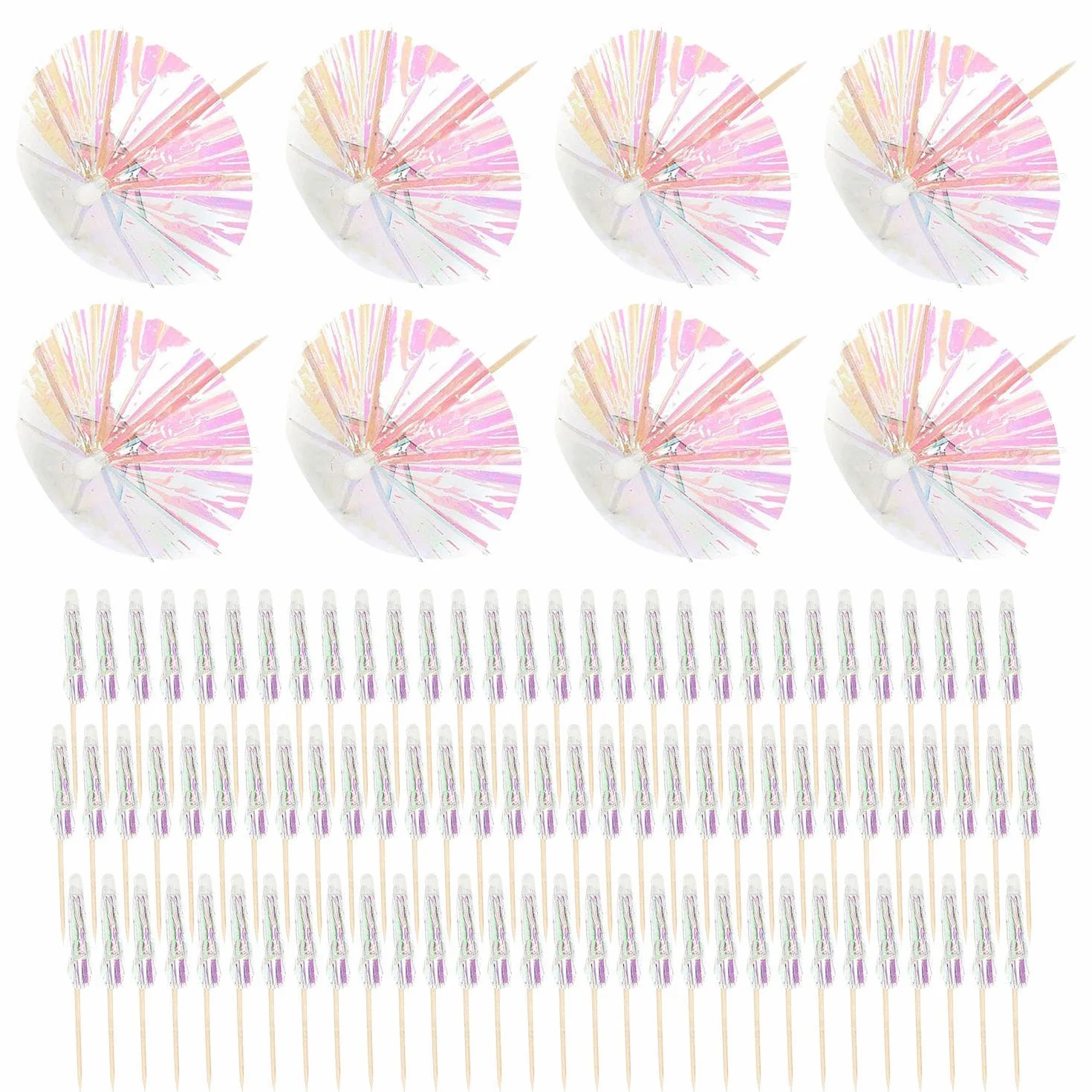 100 Paraguas De Vino Fluorescentes, Paraguas De Papel De Frutas, Decoraciones De Cócteles, Paraguas De Decoración De Alimentos, Paraguas De Papel Para Decoración De Bebidas De Bar