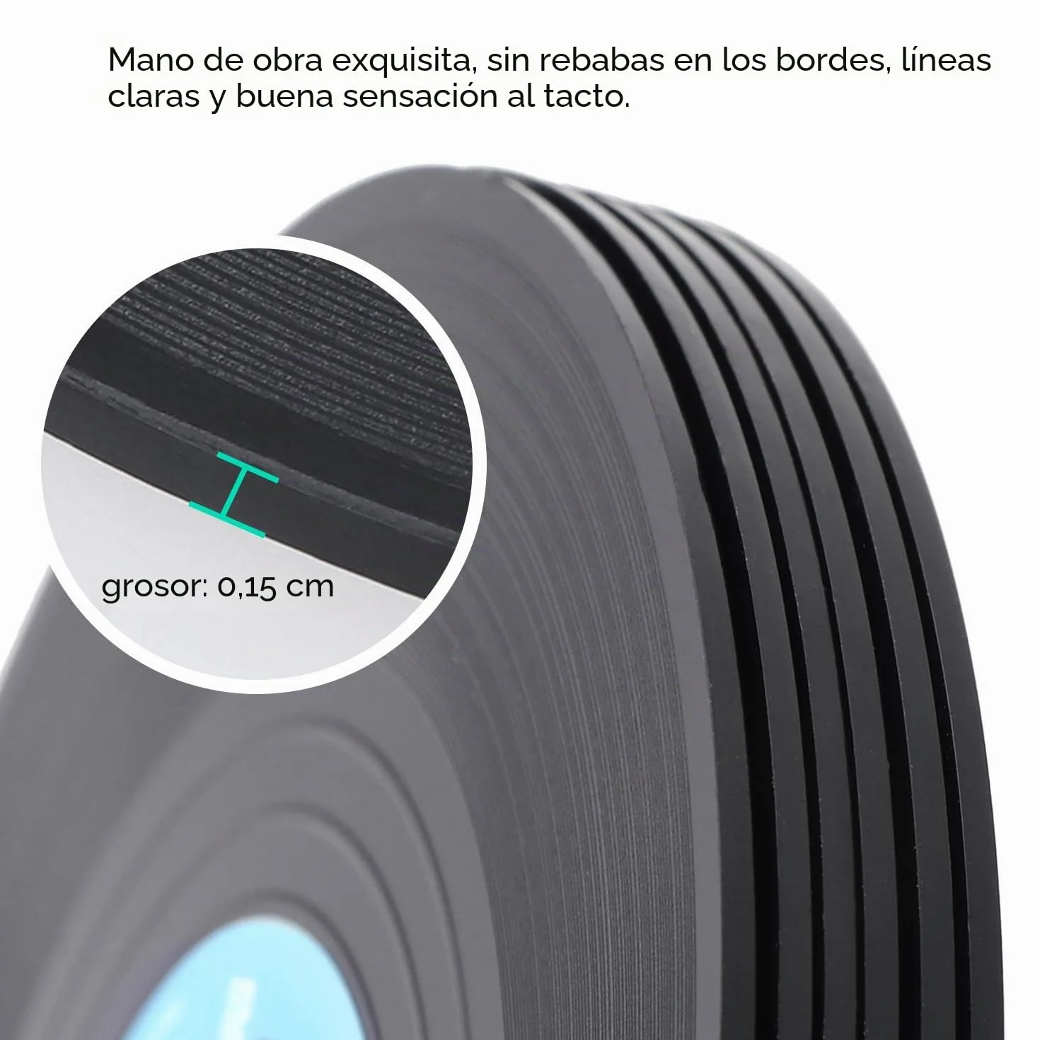 Coolty 6 Piezas Posavasos de Vinilo Retro Antideslizante Aislante Redonda