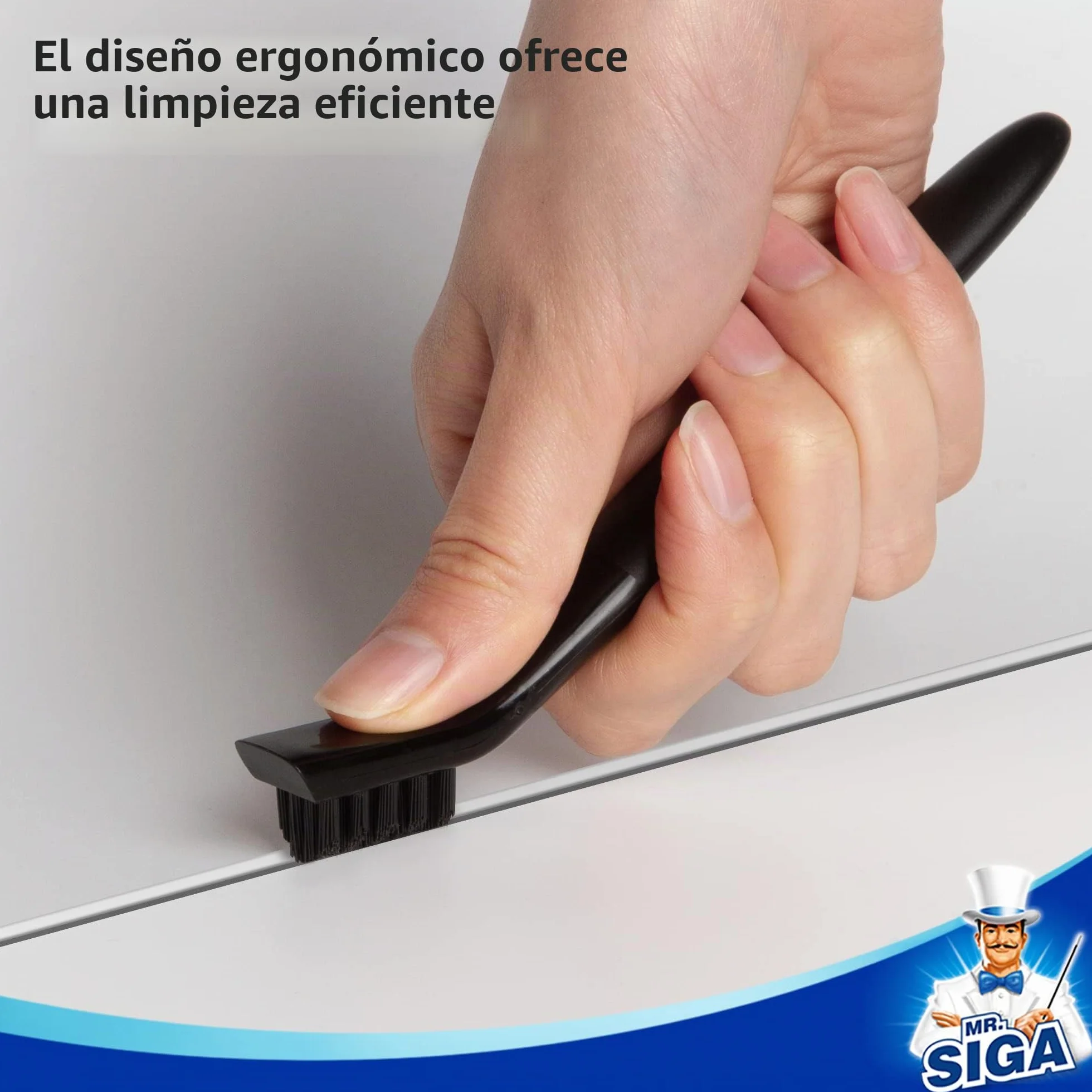 MR.SIGA Juego de Cepillos Limpiadores de Lechada, Juego de Cepillos Limpiadores de Detalle para Azulejos, Fregaderos, Desagües, Cepillo de Lechada para Limpieza de Bordes y Hendiduras