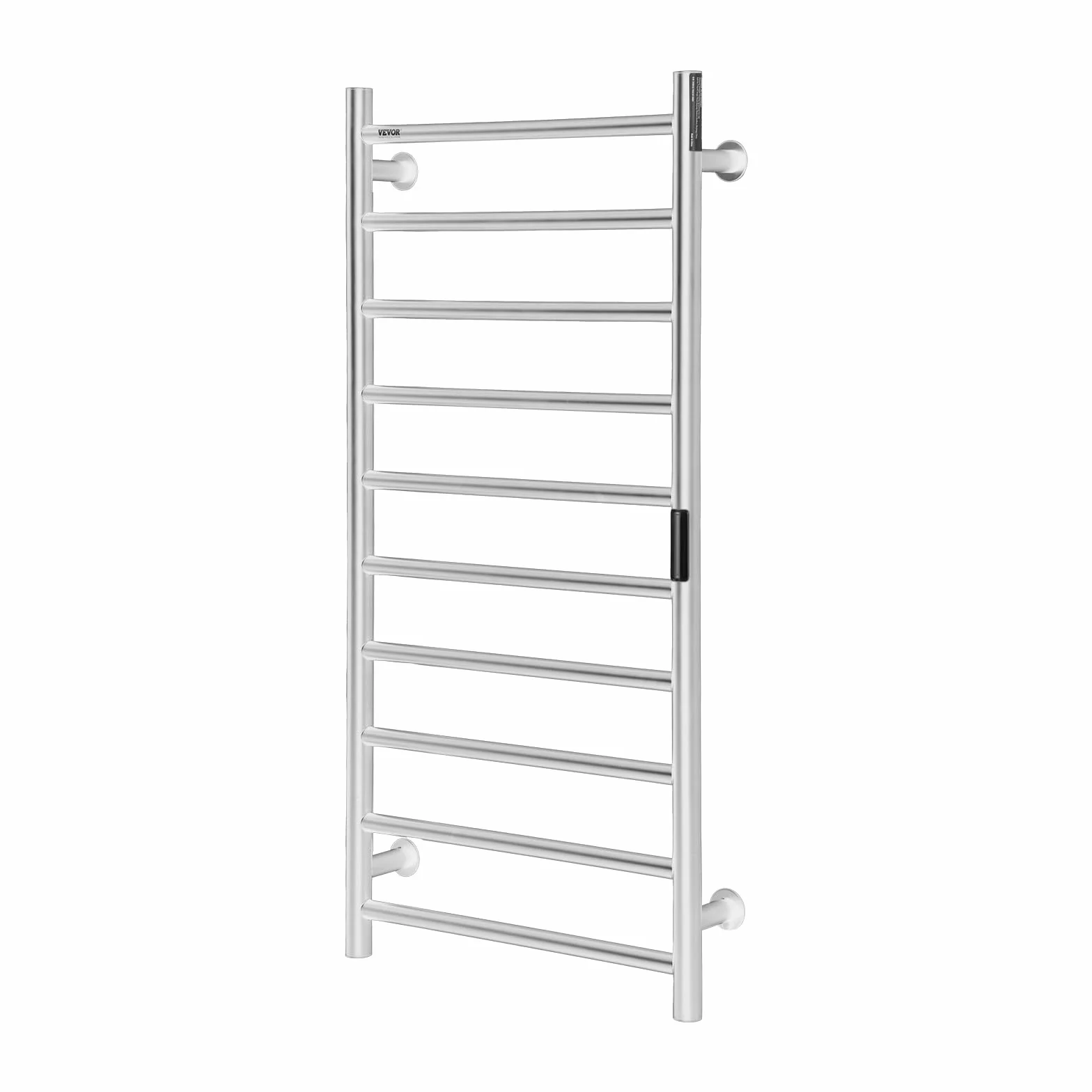 VEVOR Calentador de Toallas con Radiador Toallero con 10 Barras Calentador de Toallas Impermeable con Temporizador y Pantalla LED 5 Niveles de Temperatura Ajustables Montado en la Pared, Plata