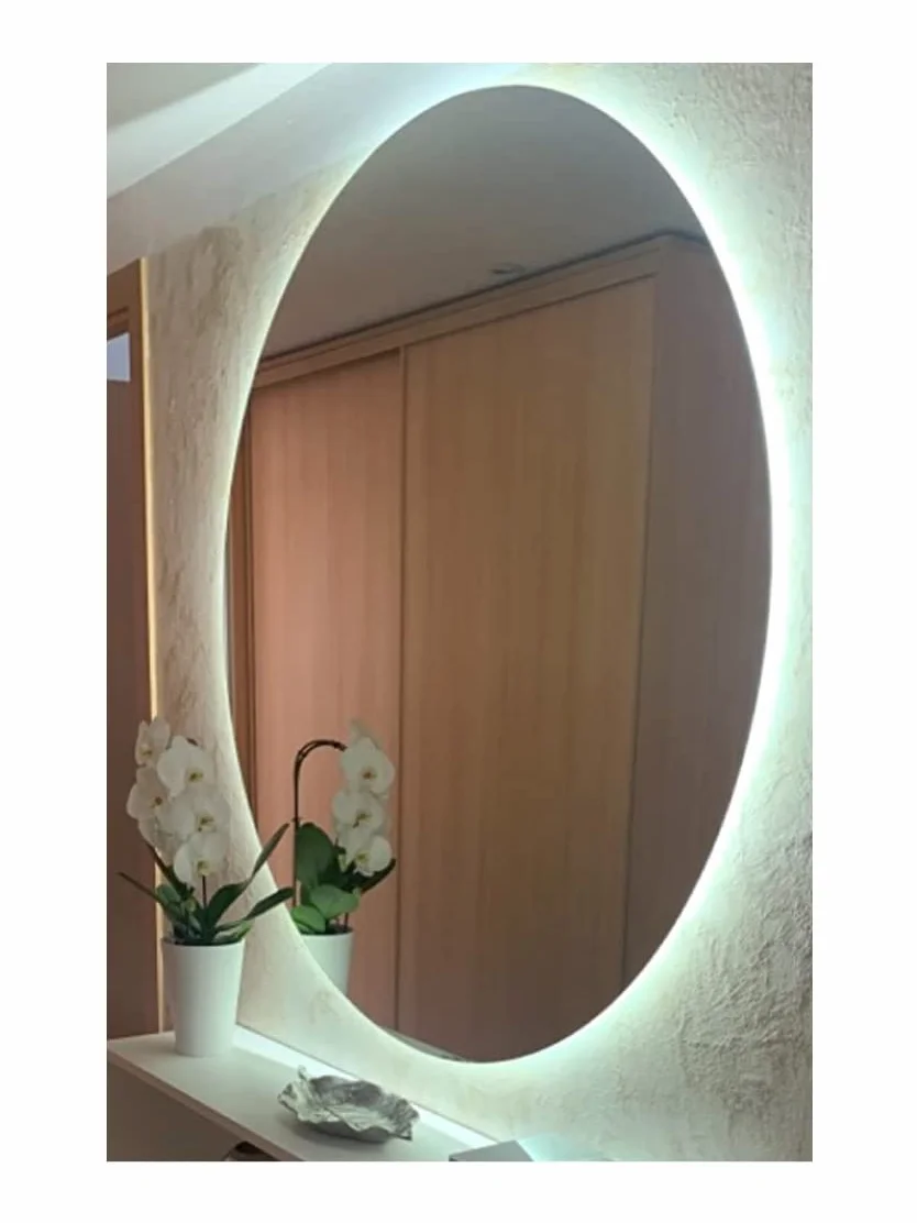 CustomGlass Espejo de Baño con iluminación Led Redondo Varias Medidas con Forma Circular Pared (Redondo 60 cm)
