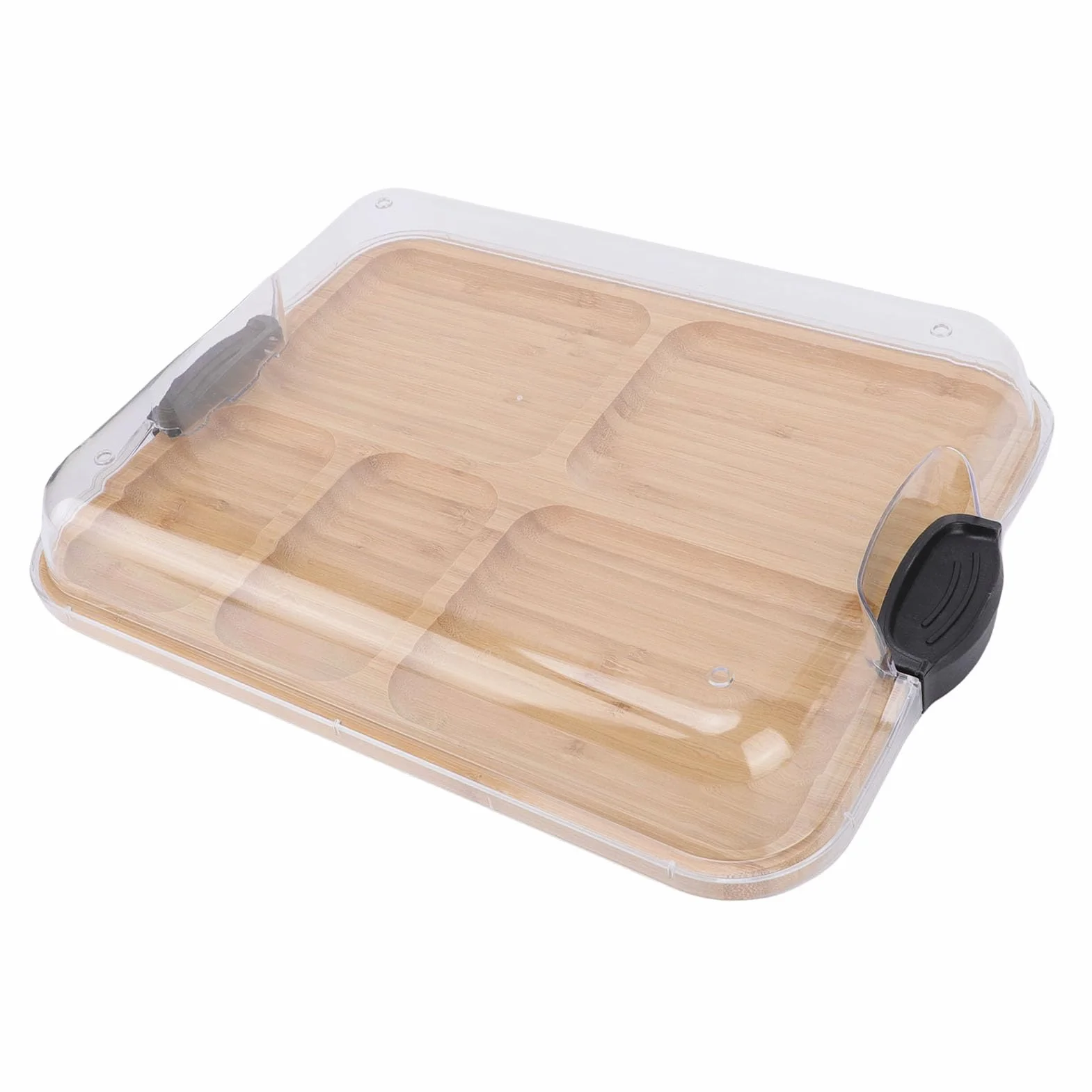 GOWENIC Tabla de Embutidos de Madera, Elegante Bandeja para Servir con Tapa para Amantes del Queso, 11x14 Pulgadas