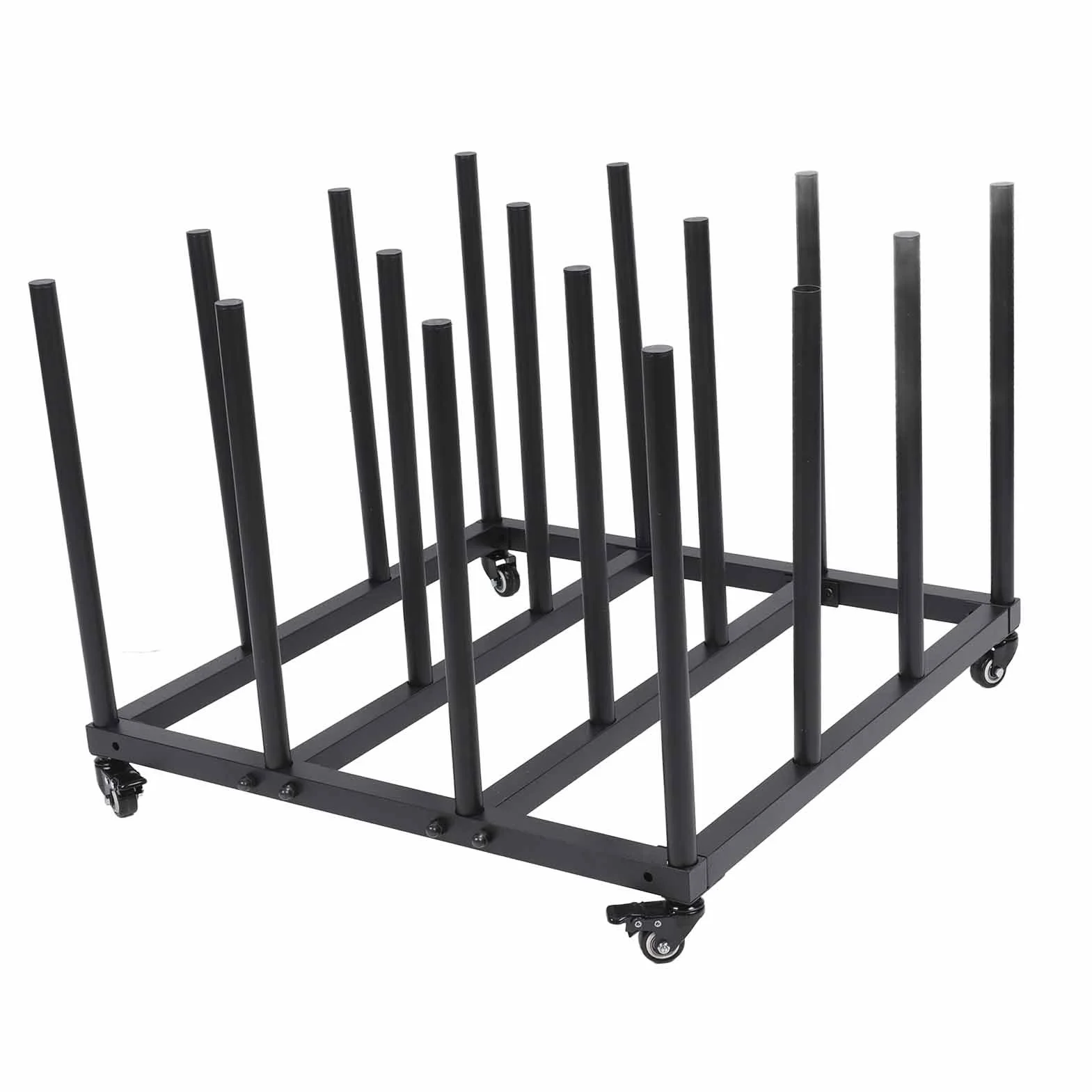 Eacam Carro de Almacenamiento de Vinilo, Estante de Medios Resistente para 16 Rollos con Capacidad de 1200 Lb, Soporte Móvil para Planos, Construcción de Tubo de Acero, para Oficina,