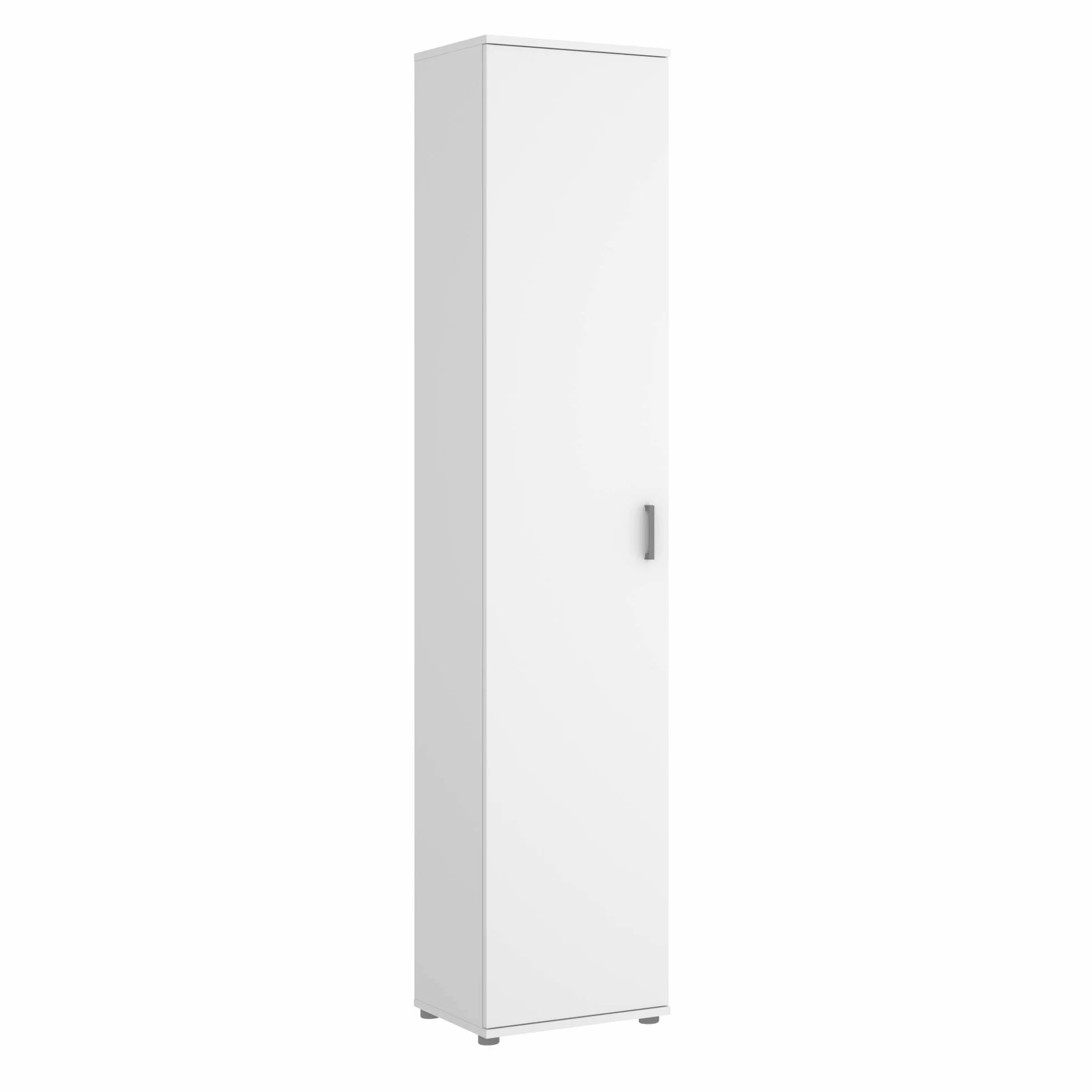 RIMOBEL Armario Multiusos 1 Puerta Madera de Ingeniería Blanco 39x190x35cm
