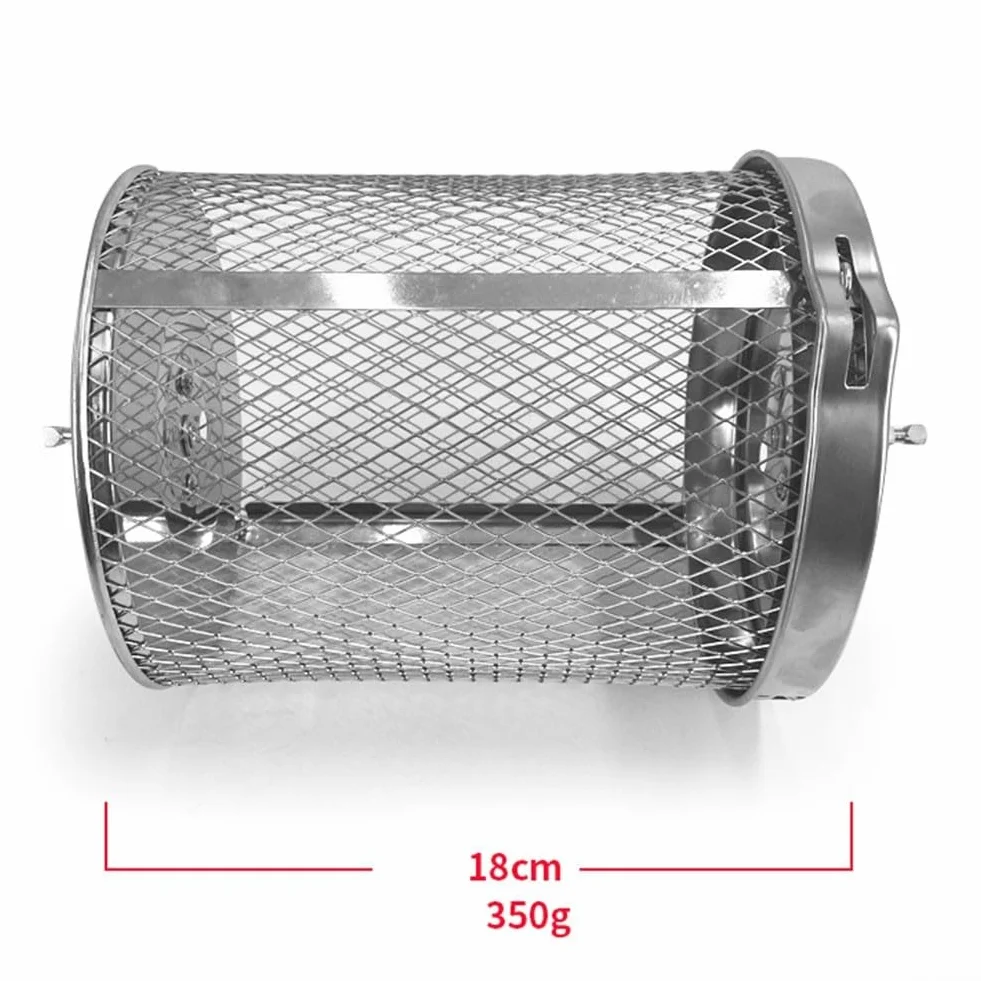 Cesta para horno de acero inoxidable, giratoria, 15 x 15 x 18 cm