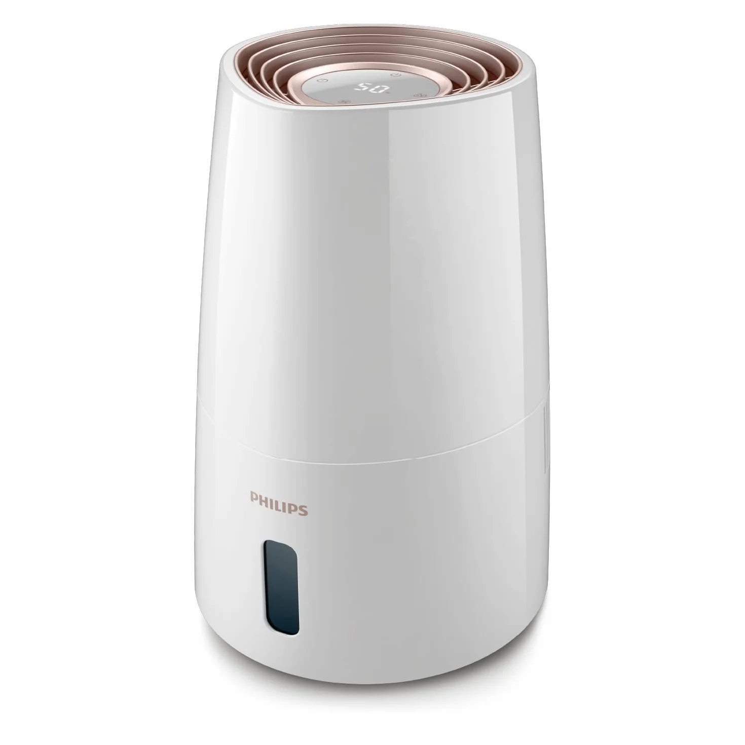 Philips Humidificador Serie 3000, 45 m², 99,97% menos bacterias (NanoCloud), 300 ml/h, 3 velocidades, Modo Sueño, Ultrasonido (33 dB), Sensor, Temporizador, Depósito 3L, Blanco (HU3916/10)