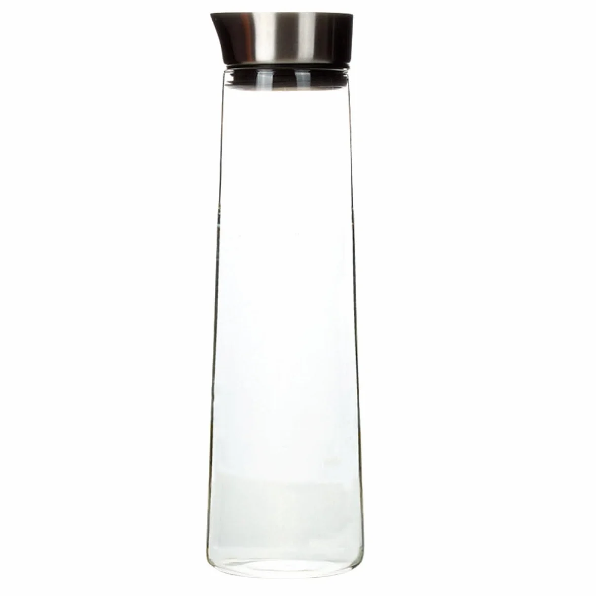 Jarra de Agua Fría de Vidrio de Borosilicato 1L Tapa de Acero Inoxidable Diseño Antidesbordamiento Recipiente Transparente para Bebidas en Casa y Oficina